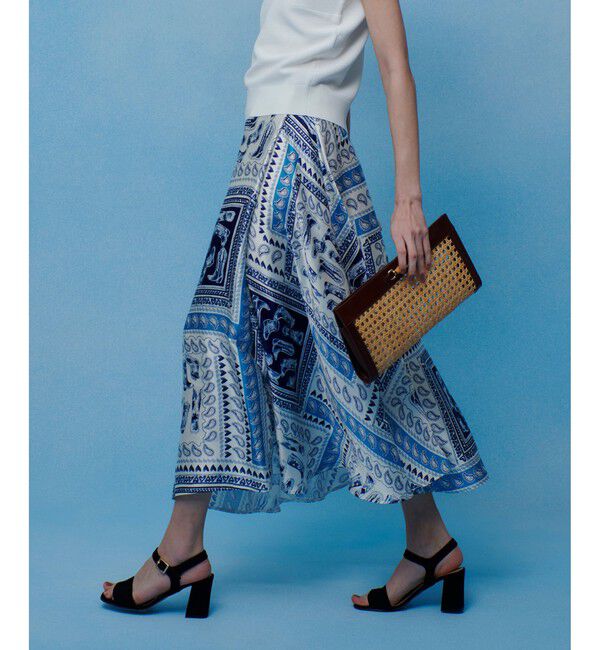 LOULOU WILLOUGHBY「【LOULOU WILLOUGHBY】ウエスタンスカーフプリントフレアスカート」|フレア|