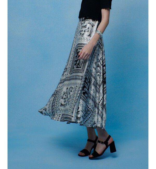 LOULOU WILLOUGHBY「【LOULOU WILLOUGHBY】ウエスタンスカーフプリントフレアスカート」|フレア|