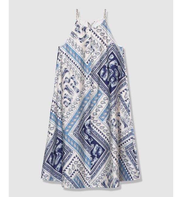 LOULOU WILLOUGHBY「【LOULOU WILLOUGHBY】ウエスタンスカーフプリントホルターネックワンピース」|ワンピース|