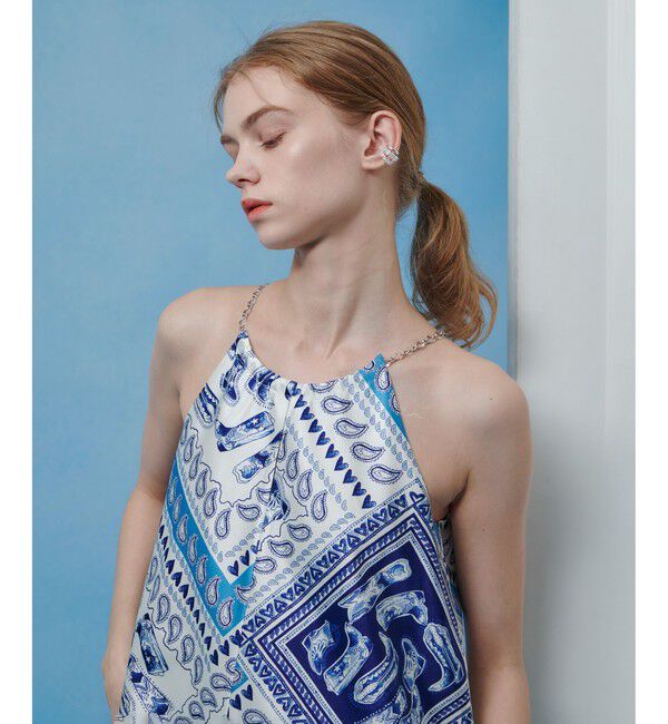 LOULOU WILLOUGHBY「【LOULOU WILLOUGHBY】ウエスタンスカーフプリントホルターネックワンピース」|ワンピース|