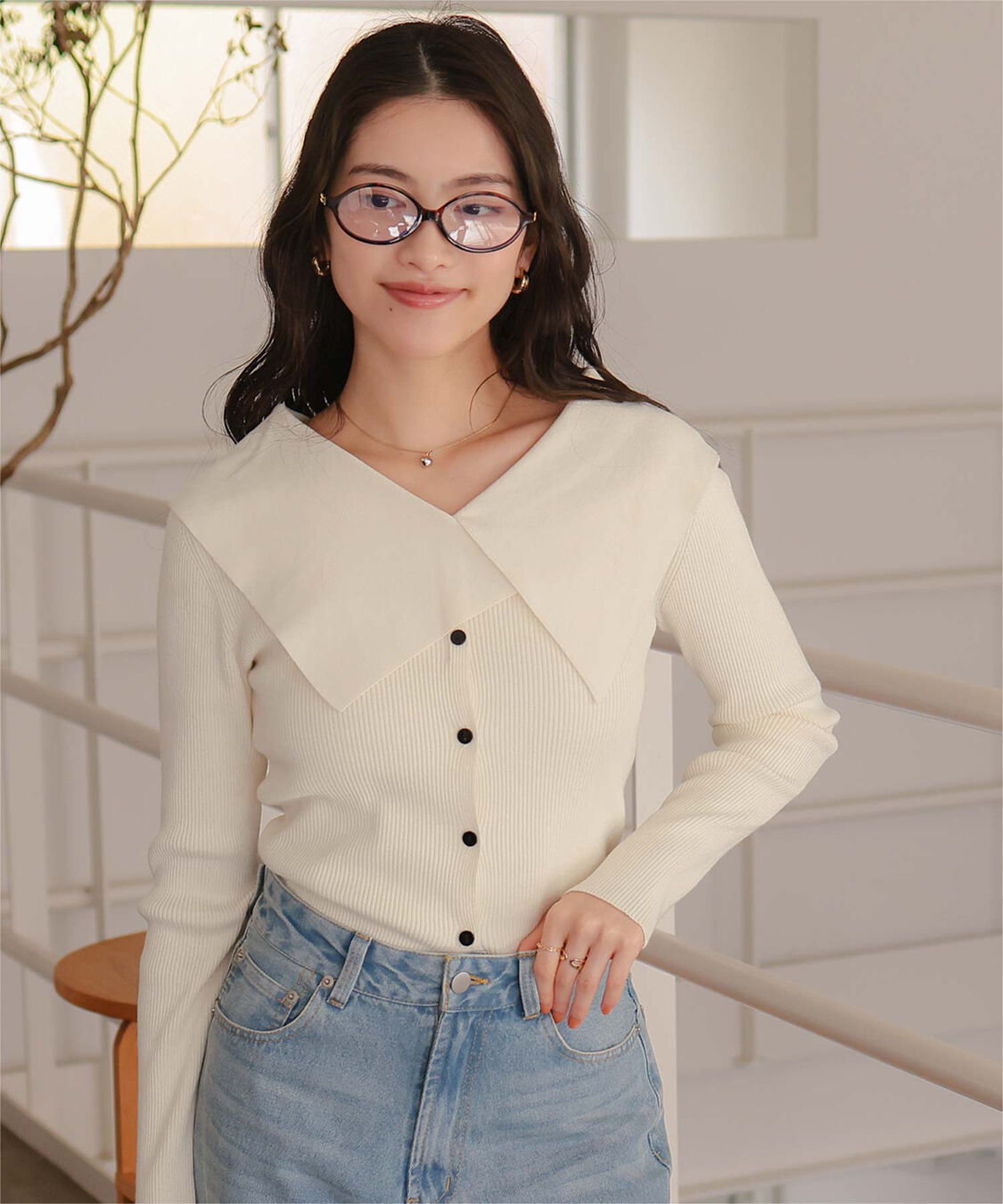 titivate「UVケア/抗ピルビッグカラーリブニット」|ニット・セーター|