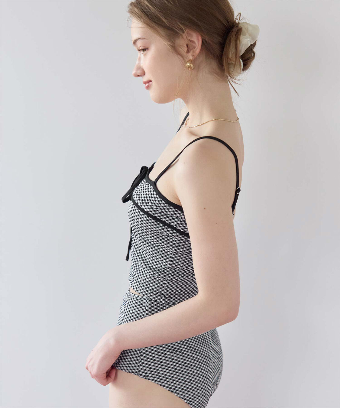 SEA DRESS「リボンデザインチェックジャガードビキニ/水着」|ビキニ|