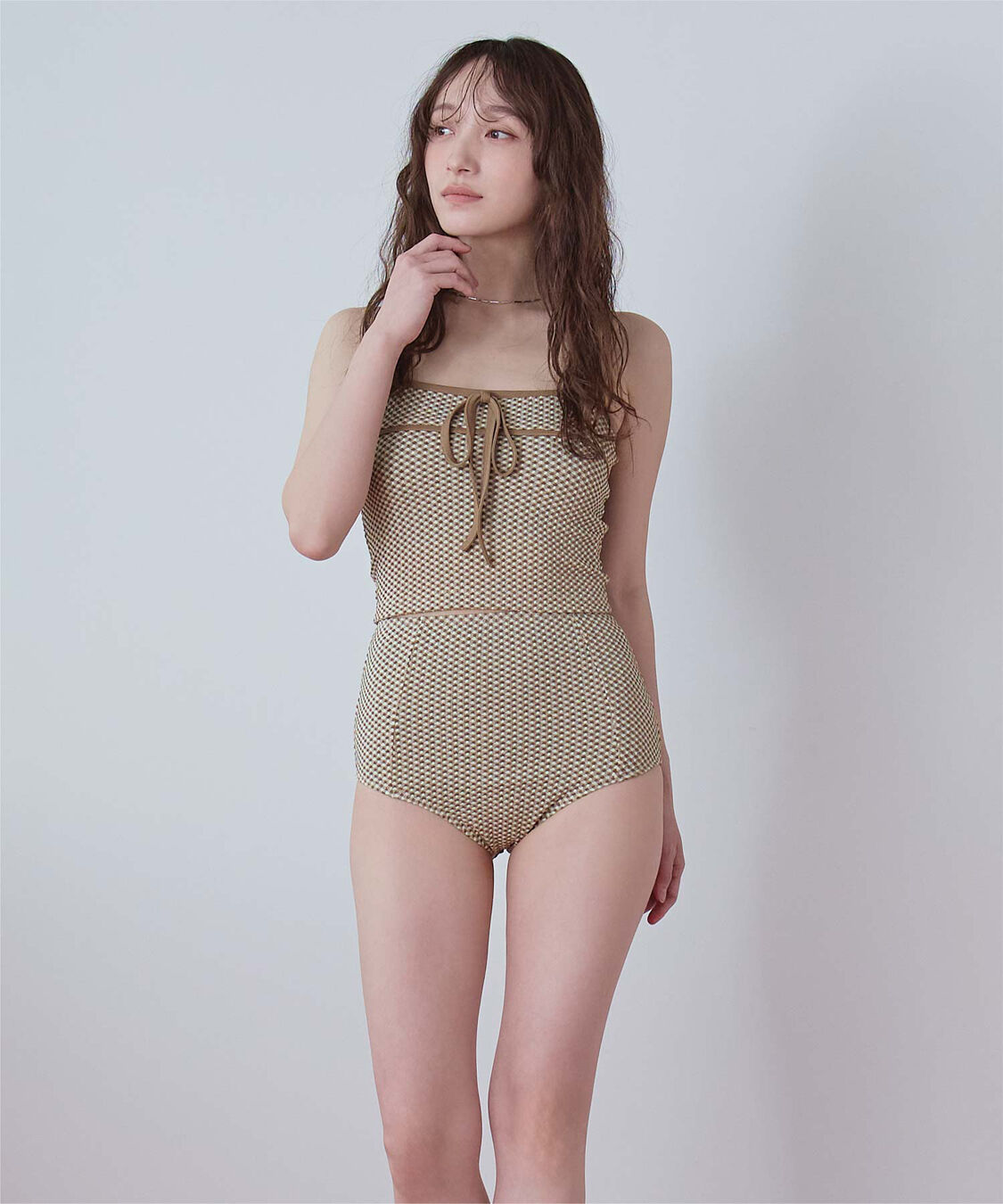 SEA DRESS「リボンデザインチェックジャガードビキニ/水着」|ビキニ|