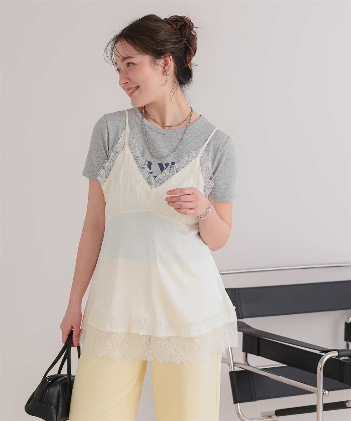 titivate「レースサテンキャミソールトップス」|キャミソール|