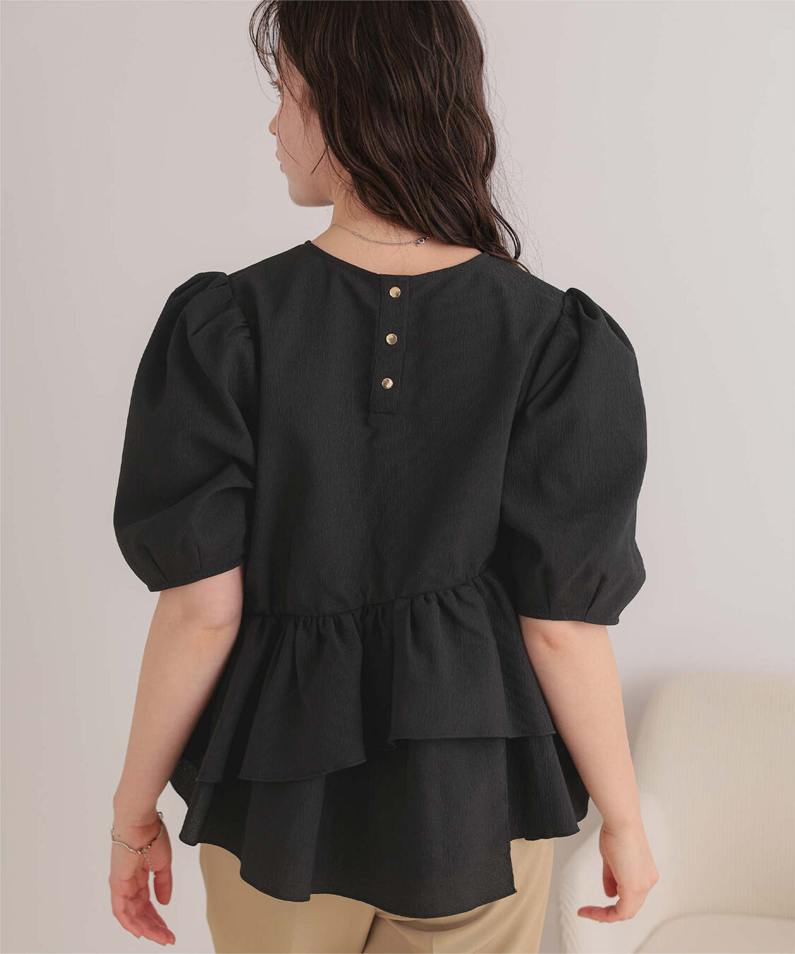 titivate「【ななみさんコラボアイテム】イレギュラーヘムペプラムトップス」|シャツ・ブラウス|
