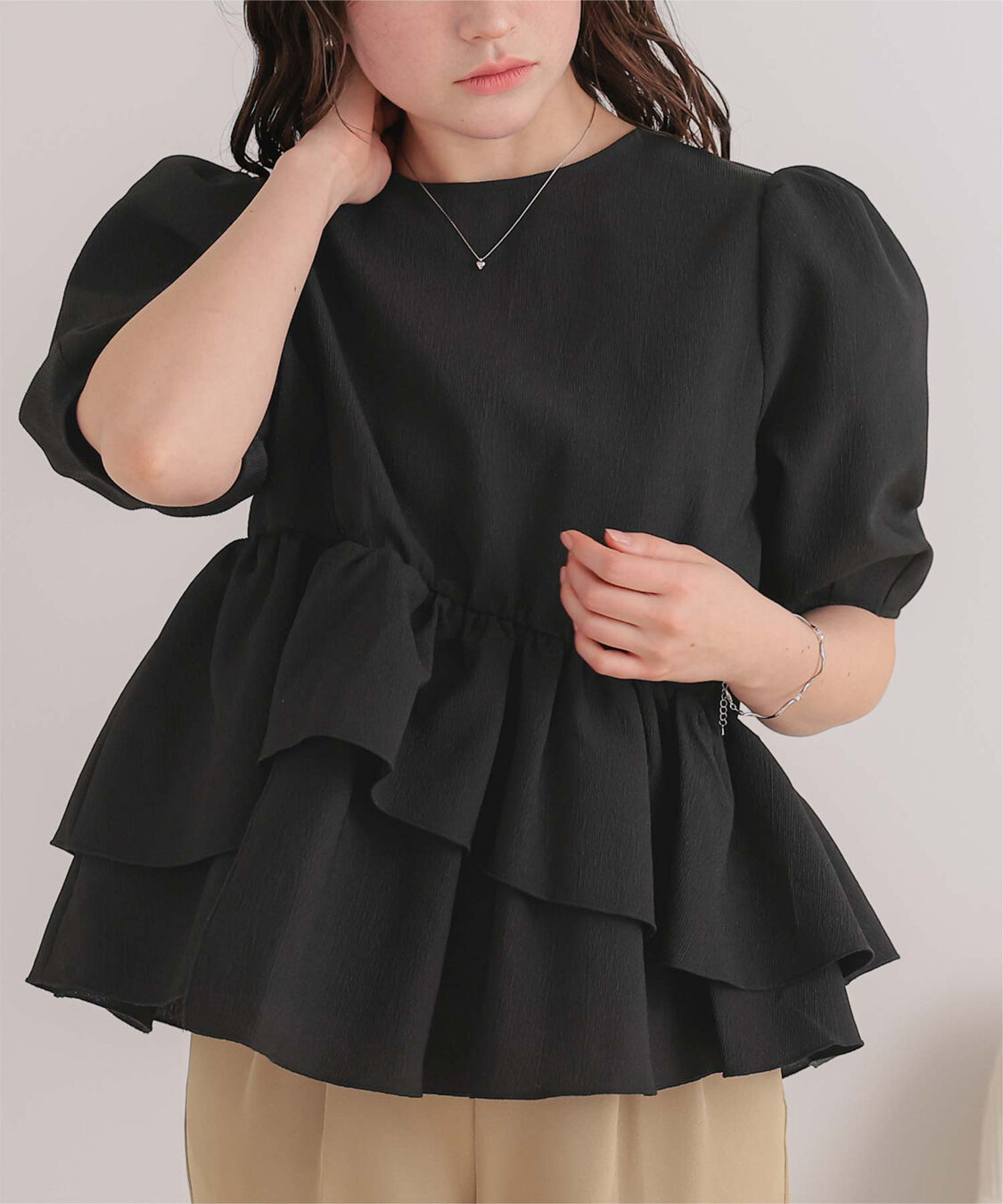 titivate「【ななみさんコラボアイテム】イレギュラーヘムペプラムトップス」|シャツ・ブラウス|