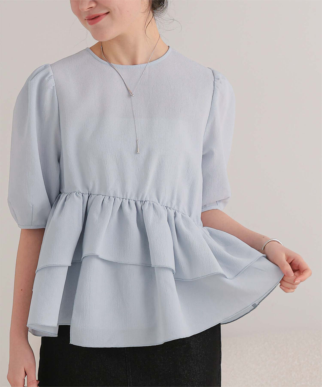 titivate「【ななみさんコラボアイテム】イレギュラーヘムペプラムトップス」|シャツ・ブラウス|