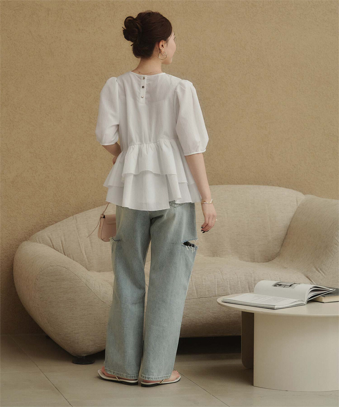 titivate「【ななみさんコラボアイテム】イレギュラーヘムペプラムトップス」|シャツ・ブラウス|