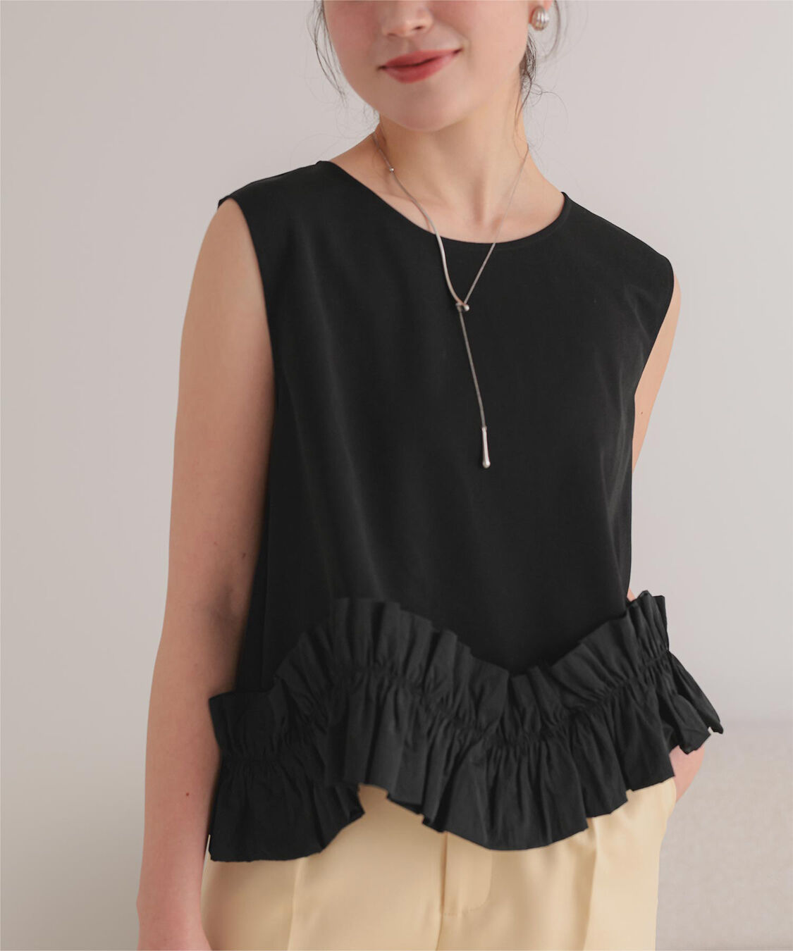 titivate「【ななみさんコラボアイテム】ホイップフリルヘムトップス」|シャツ・ブラウス|