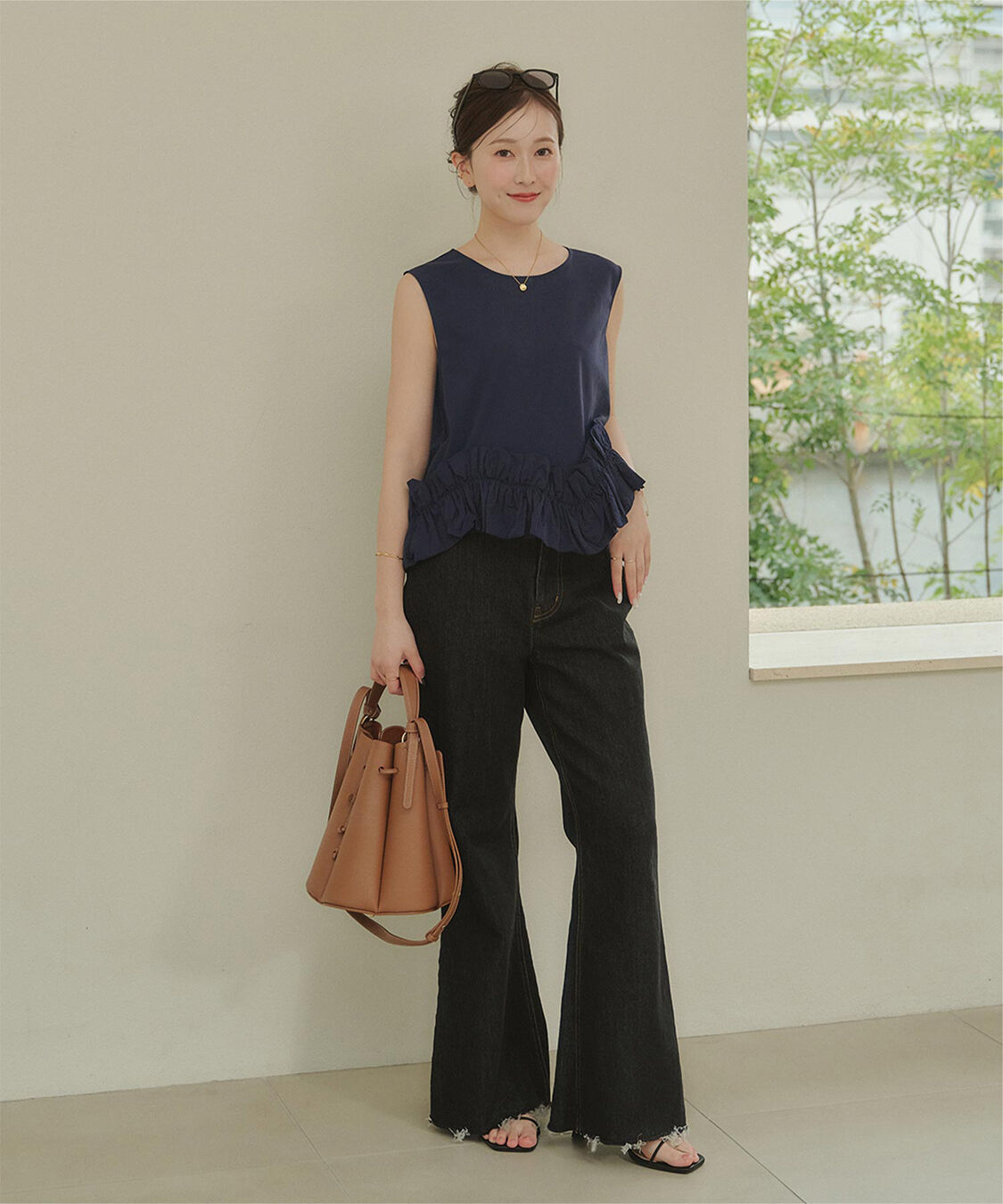 titivate「【ななみさんコラボアイテム】ホイップフリルヘムトップス」|シャツ・ブラウス|