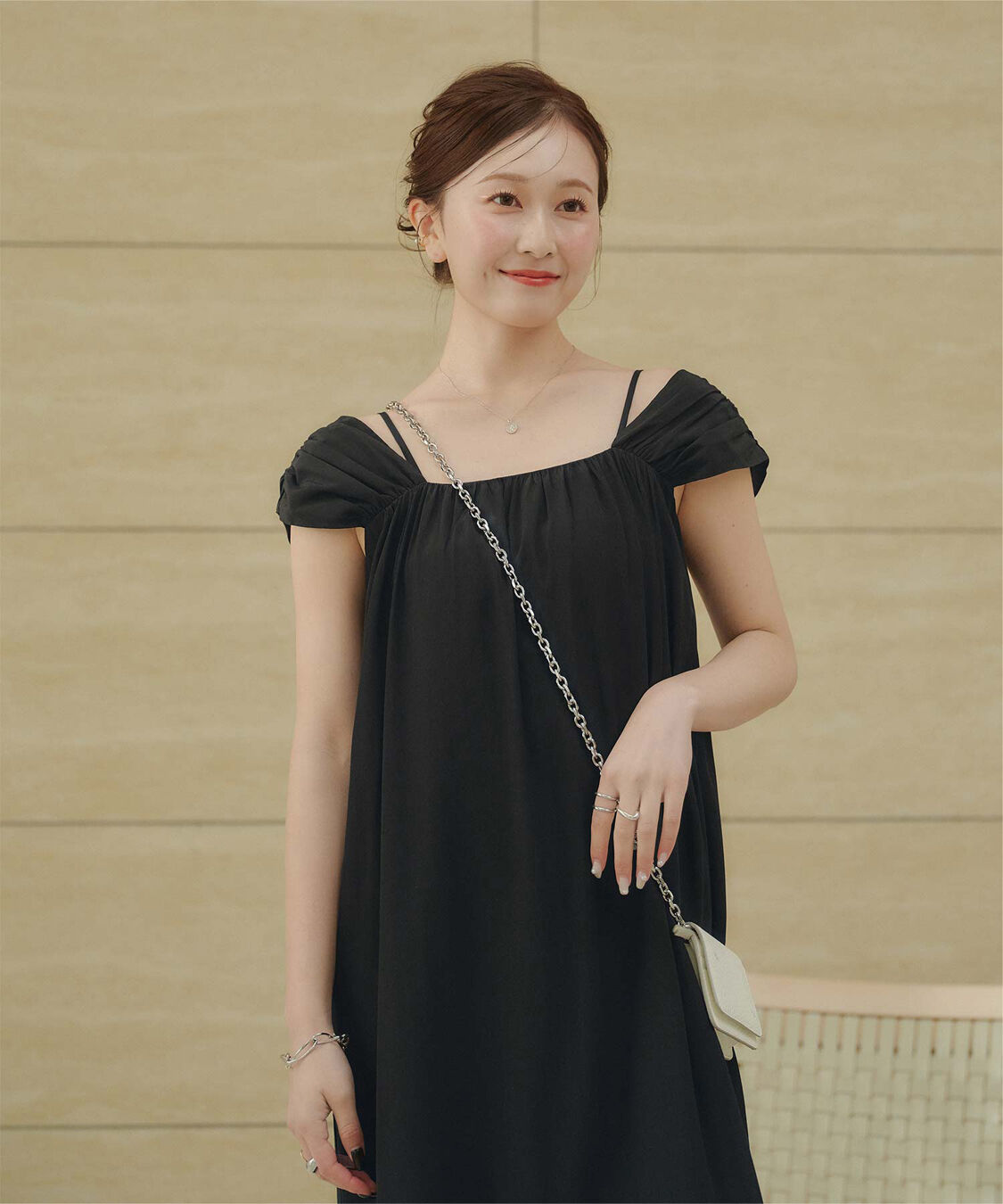 titivate「【ななみさんコラボアイテム】2wayショルダーワンピース」|ワンピース|