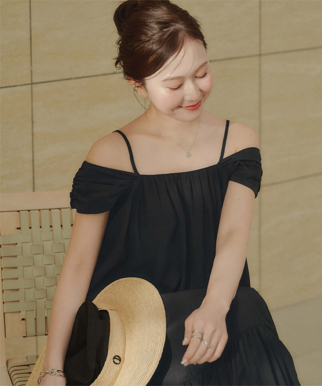 titivate「【ななみさんコラボアイテム】2wayショルダーワンピース」|ワンピース|