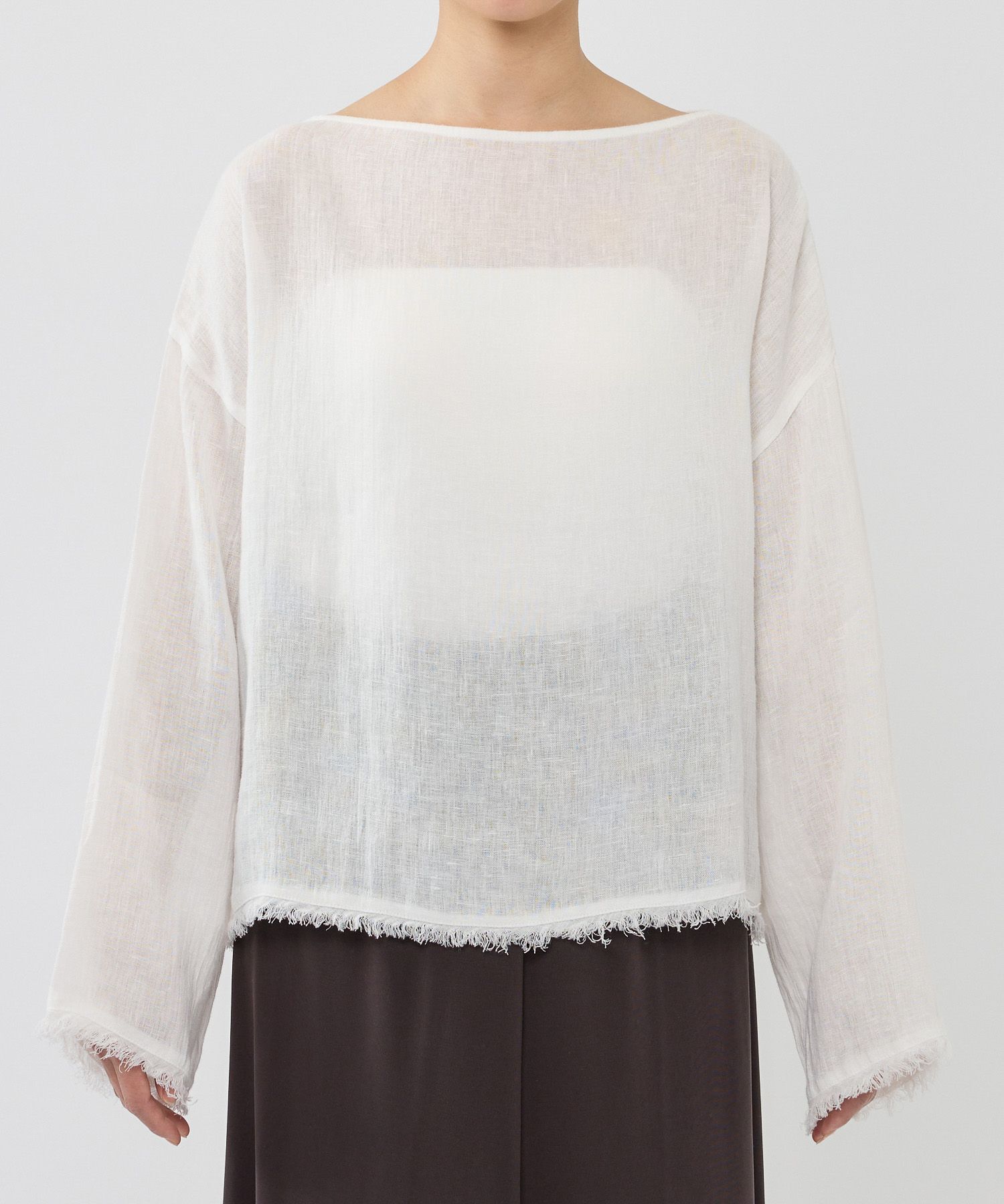 BABYLONE「リネンボートネックブラウス」|シャツ・ブラウス|