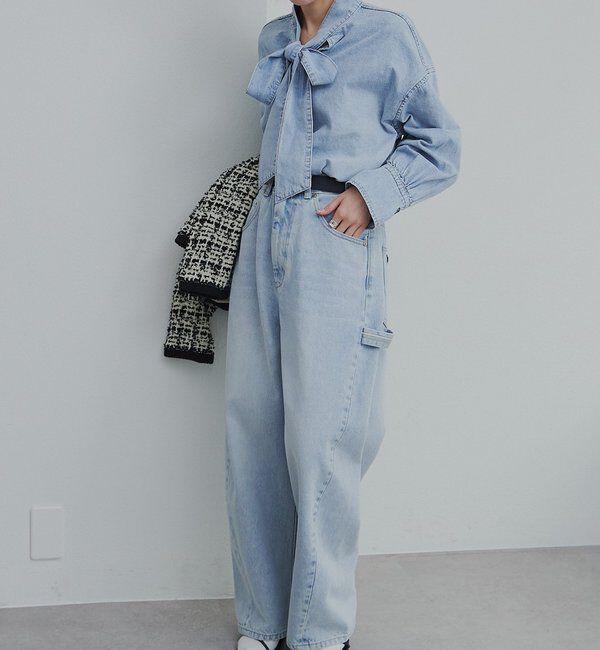  「デニムリボンタイブラウス」|プルオーバー|