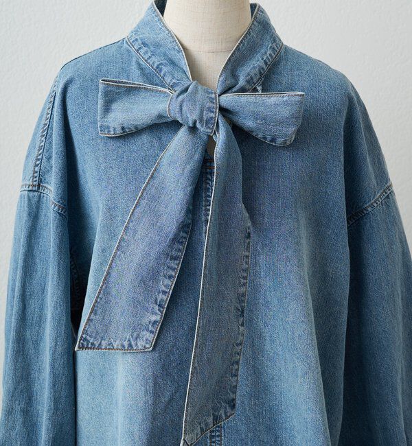  「デニムリボンタイブラウス」|プルオーバー|