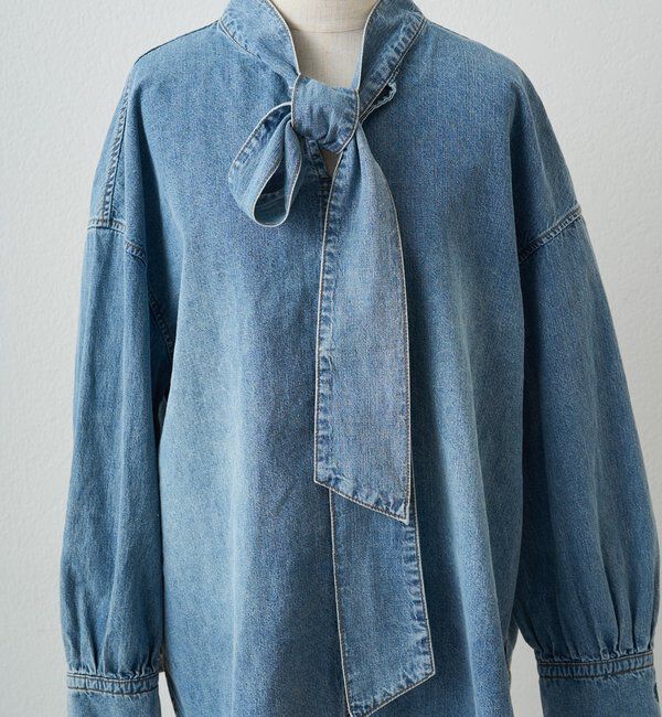 「デニムリボンタイブラウス」|プルオーバー|