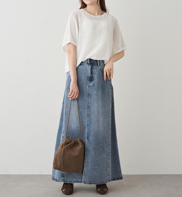  「リヨセル混デニムスカート」|スカート|