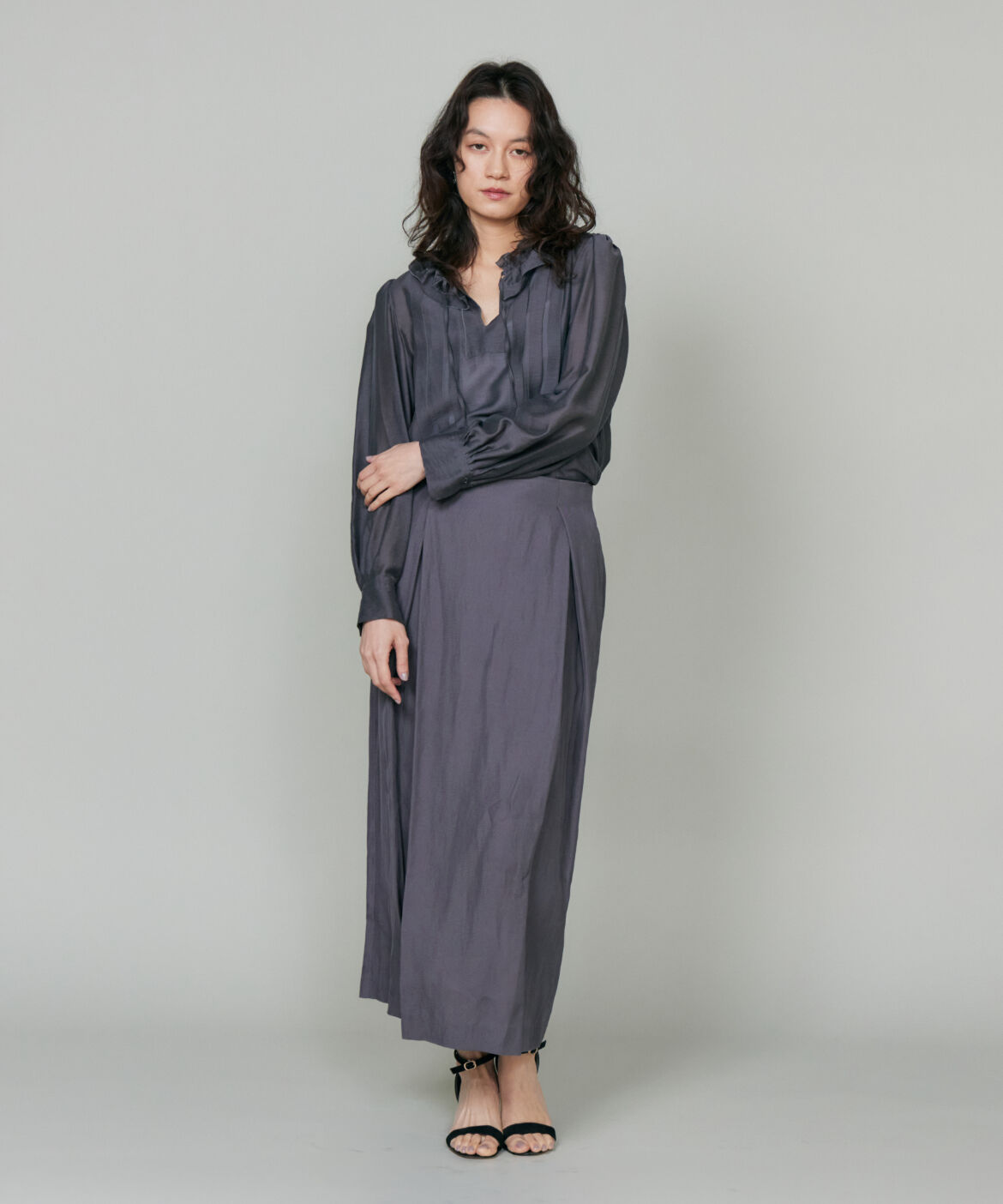 la veille by SUPERIOR CLOSET「3月ラップ風スカート」|タイト|