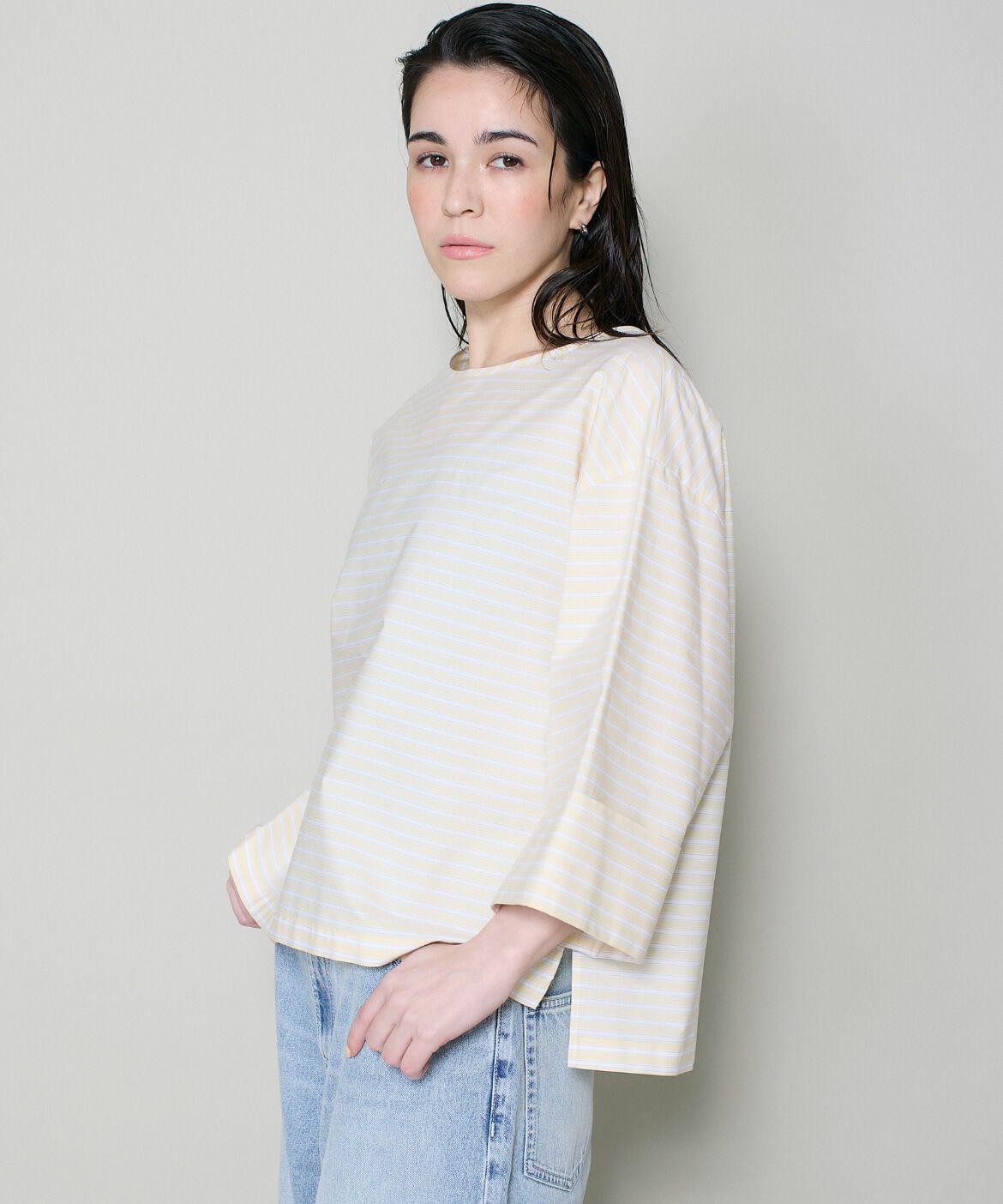 DAY by DAY it&rsquo;s international「7分袖ボーダーTブラウス」|シャツ・ブラウス|イエロー