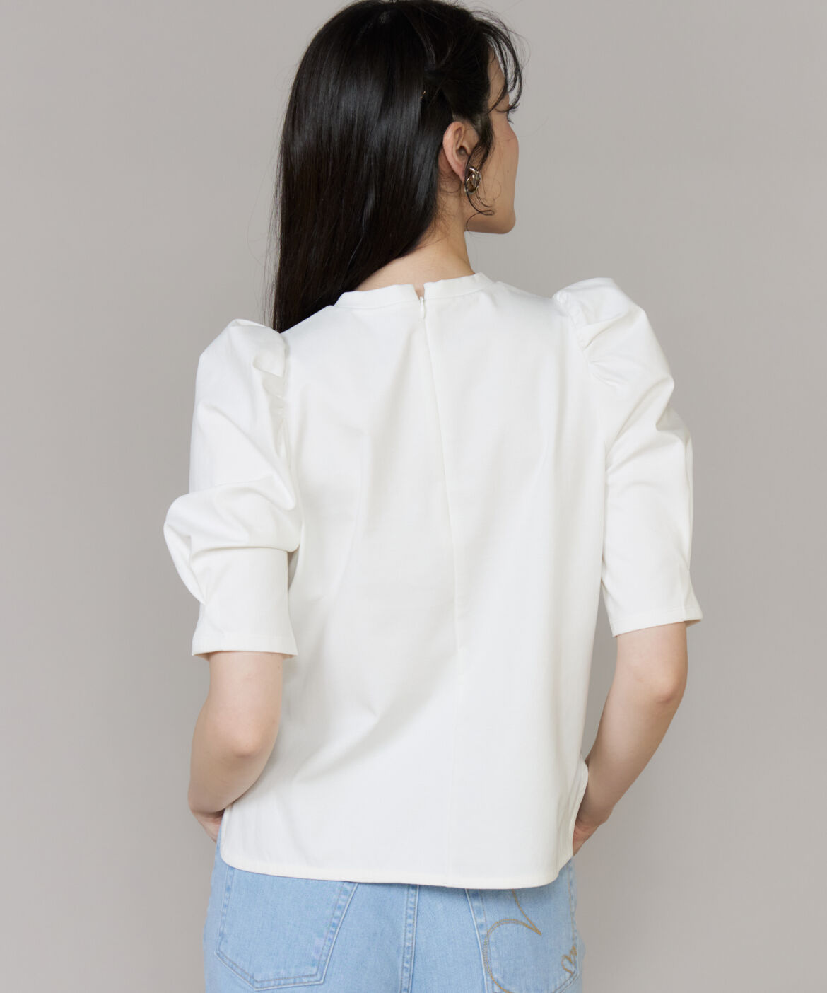 Maglie le cassetto「《大きいサイズ》ロゴ刺繍ボリューム袖カットソー」|Tシャツ・カットソー|