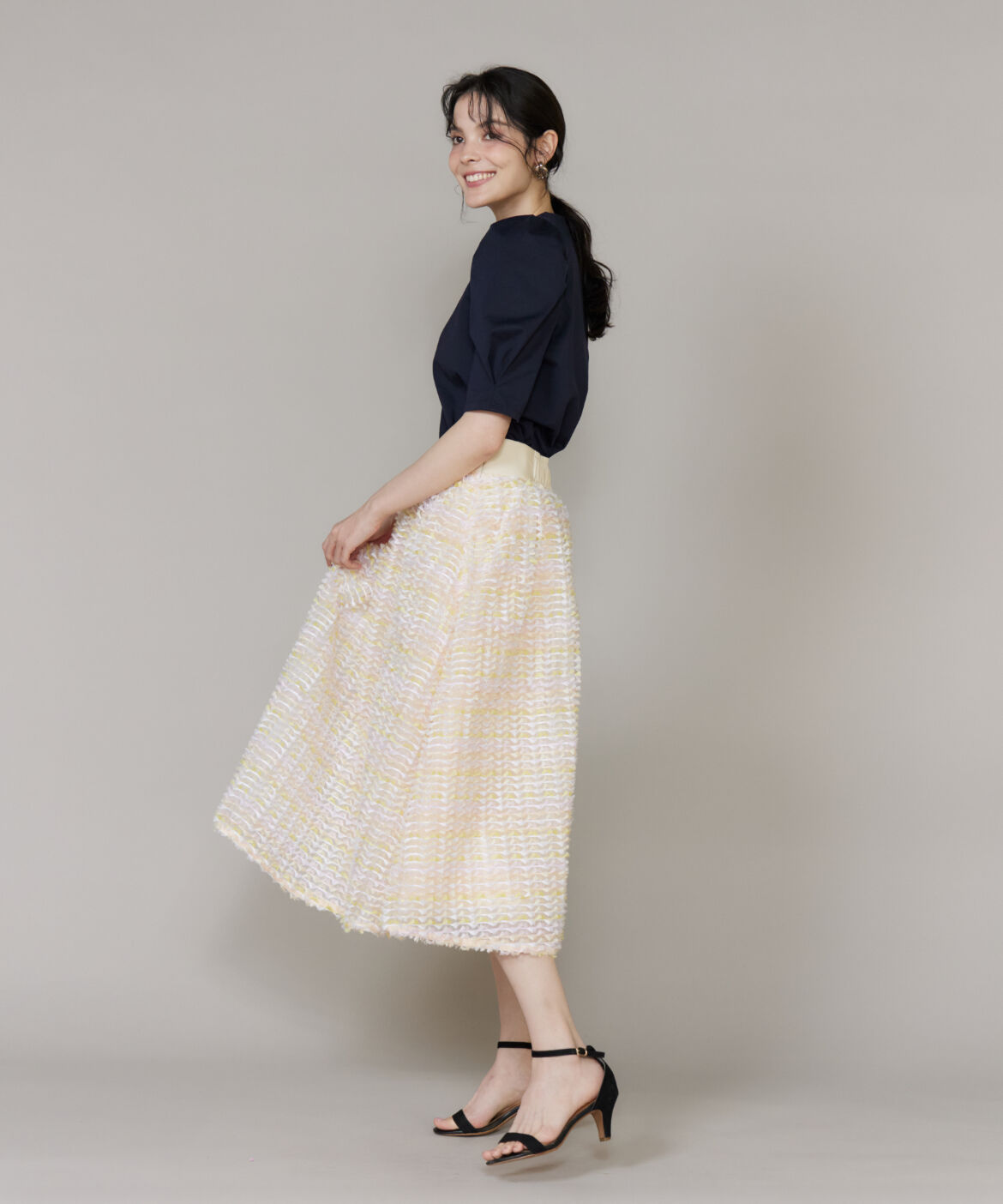 Maglie le cassetto「《大きいサイズ》ロゴ刺繍ボリューム袖カットソー」|Tシャツ・カットソー|