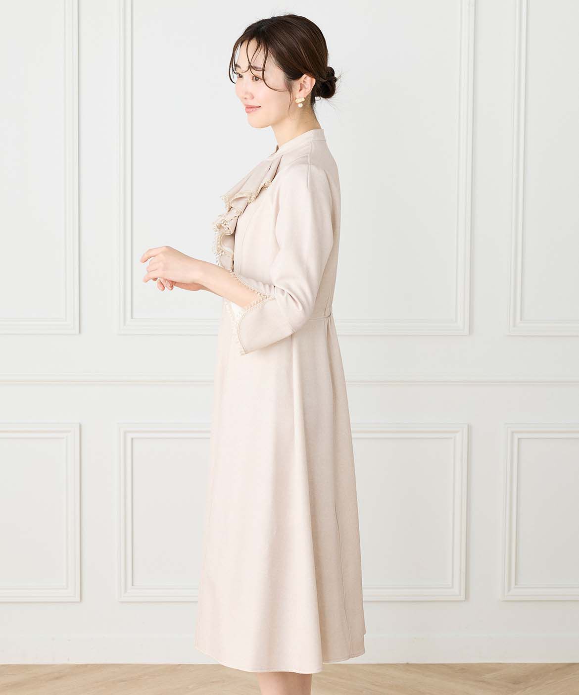 ef-de Black「ラッフル七分袖ワンピース」|ワンピース|