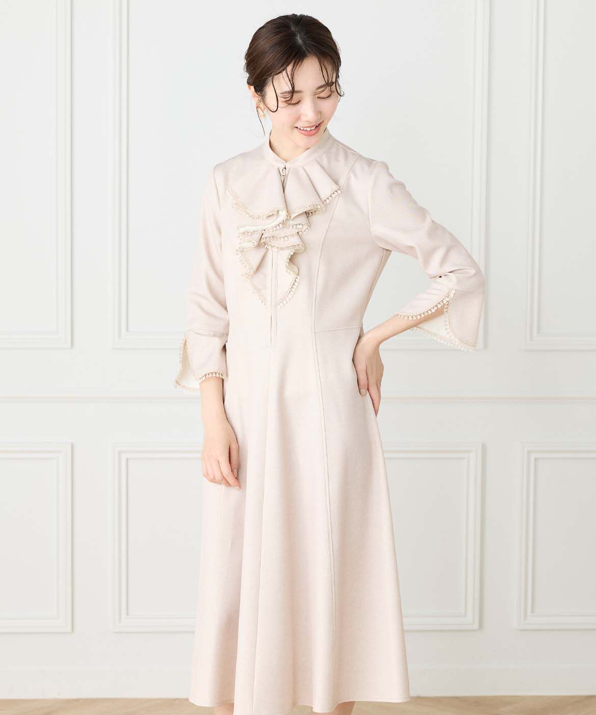 ef-de Black「ラッフル七分袖ワンピース」|ワンピース|