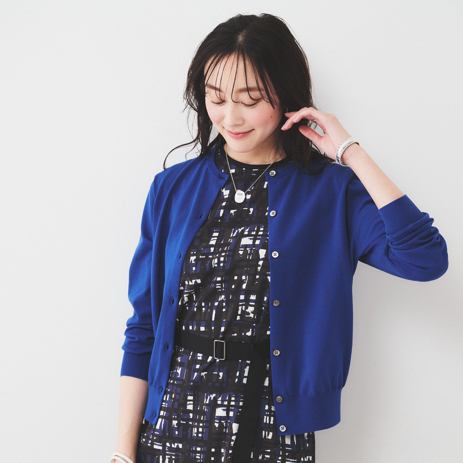 UNTITLED「【11色展開/コットン100/アンサンブル可能】クルーカーディガン」|カーディガン|