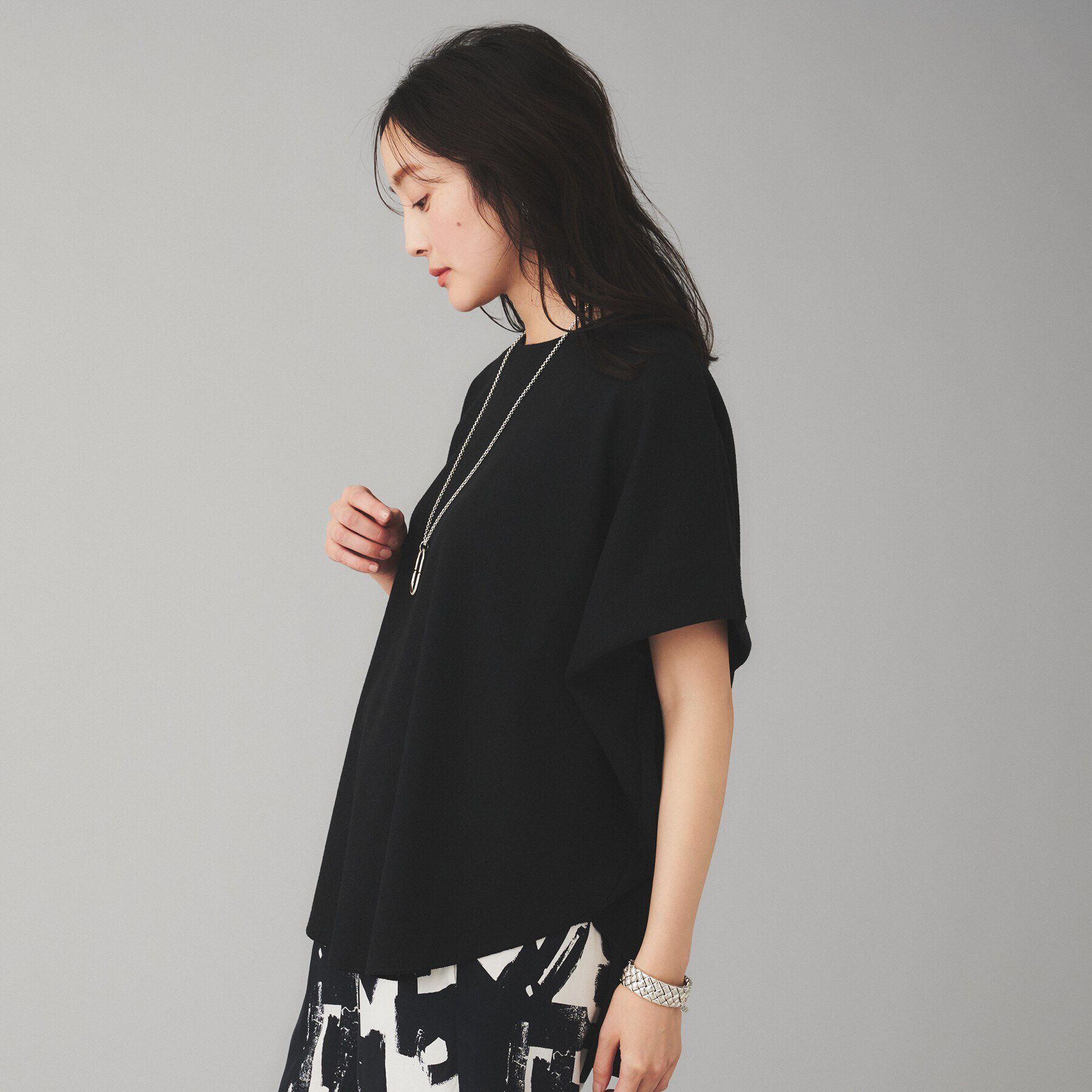 UNTITLED「【Munich】ダブルフェイスブークレータックショルダートップス」|Tシャツ・カットソー|