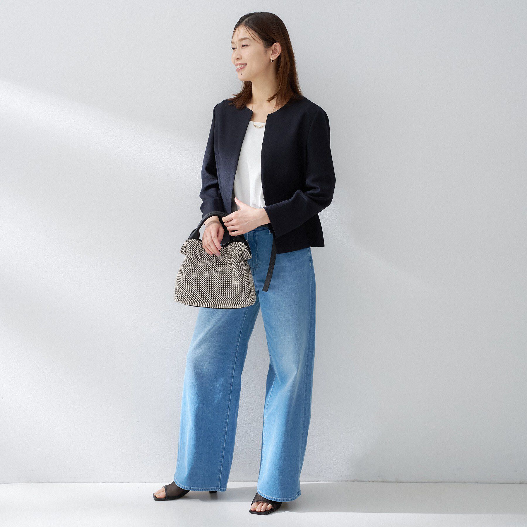 UNTITLED「ミニマルシルエットジャケット」|ノーカラージャケット|