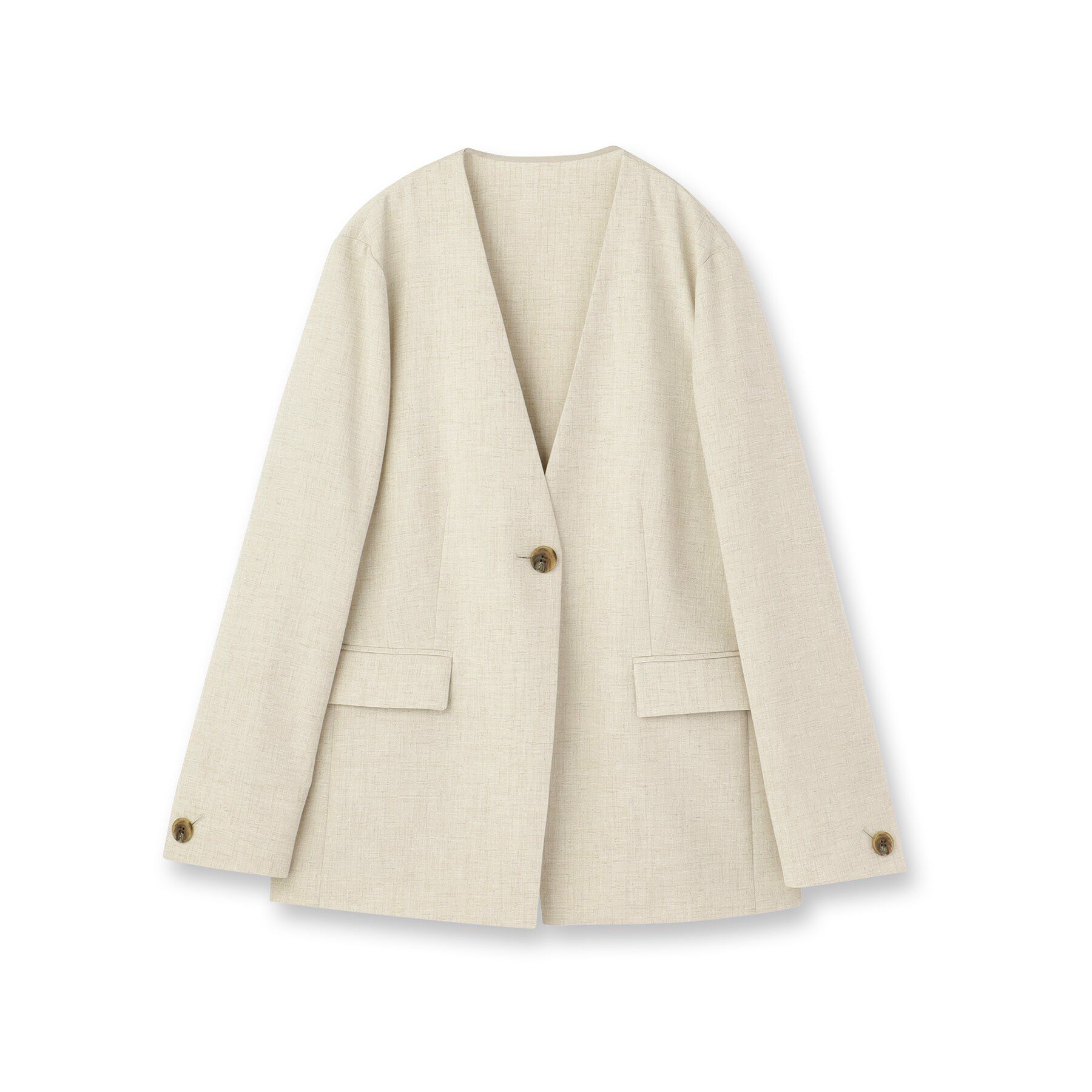 UNTITLED「スラブカラーレスジャケット」|ノーカラージャケット|