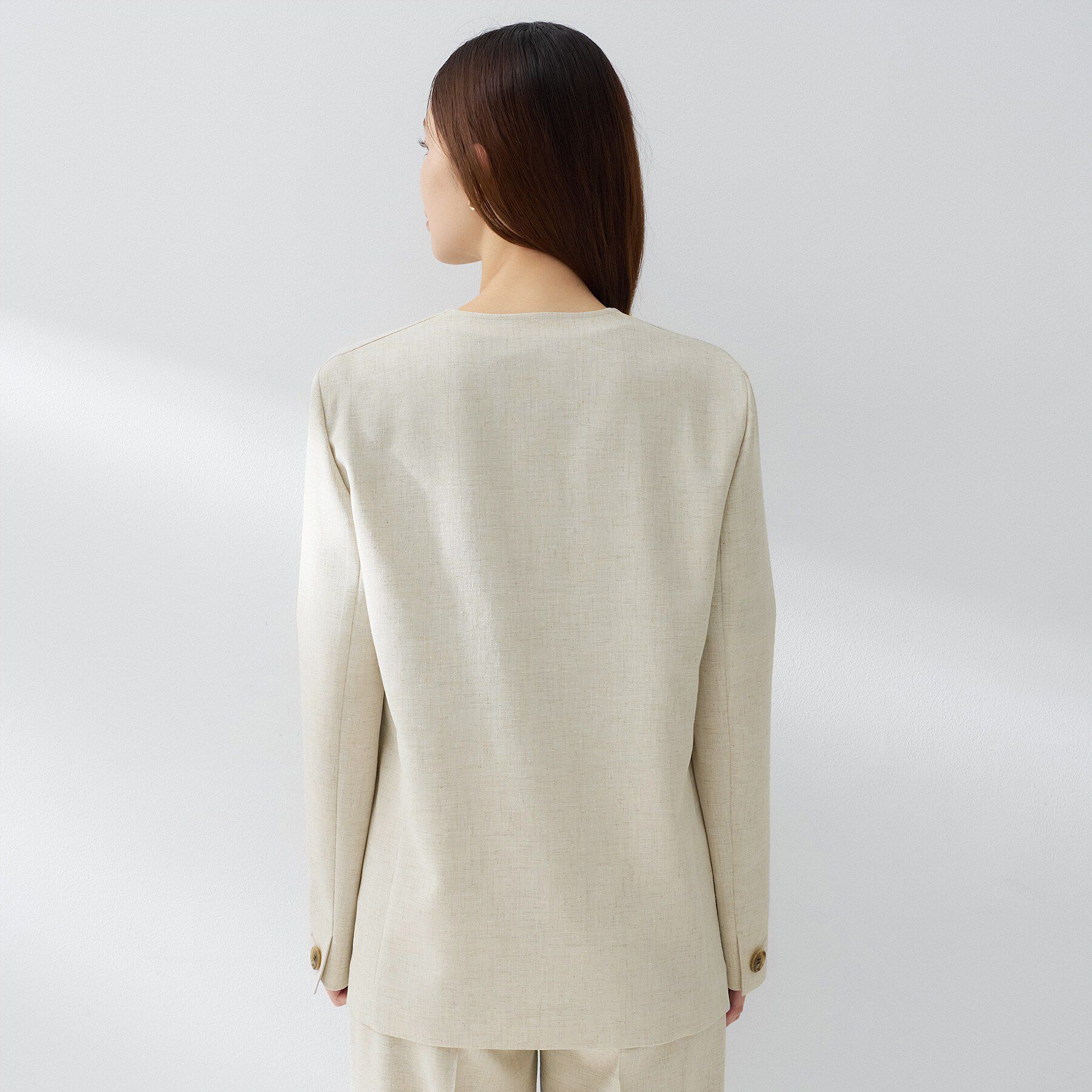 UNTITLED「スラブカラーレスジャケット」|ノーカラージャケット|