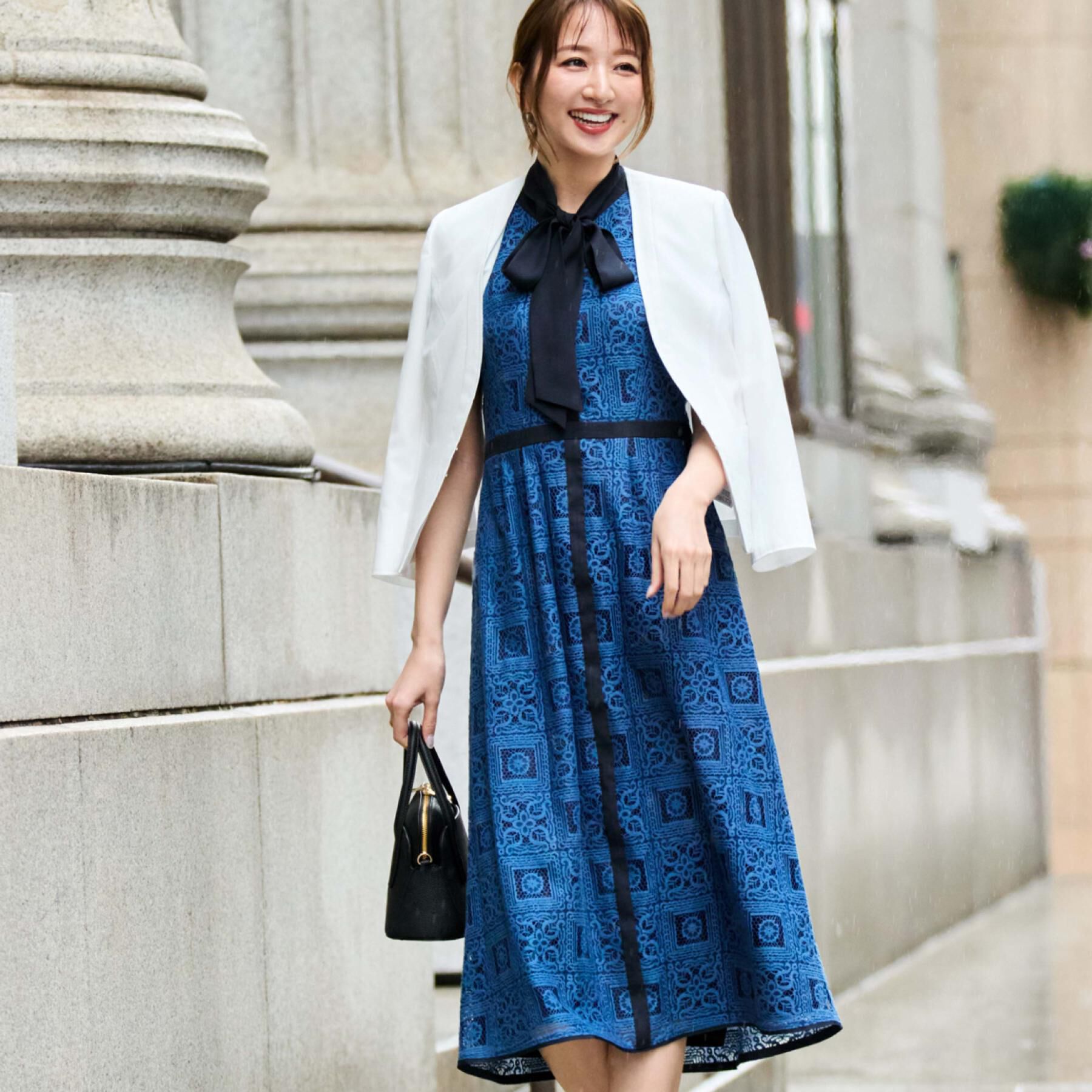 COUP DE CHANCE「【リボン取り外し可】ボウタイ付レースワンピース」|ワンピース|