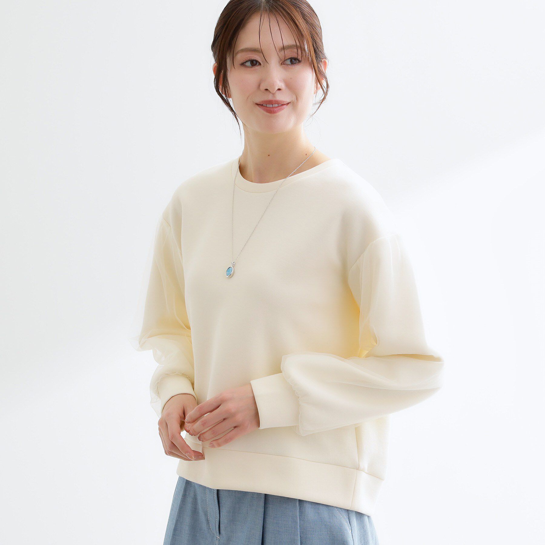 Reflect「チュールレイヤードスリーブプルオーバー」|Tシャツ・カットソー|