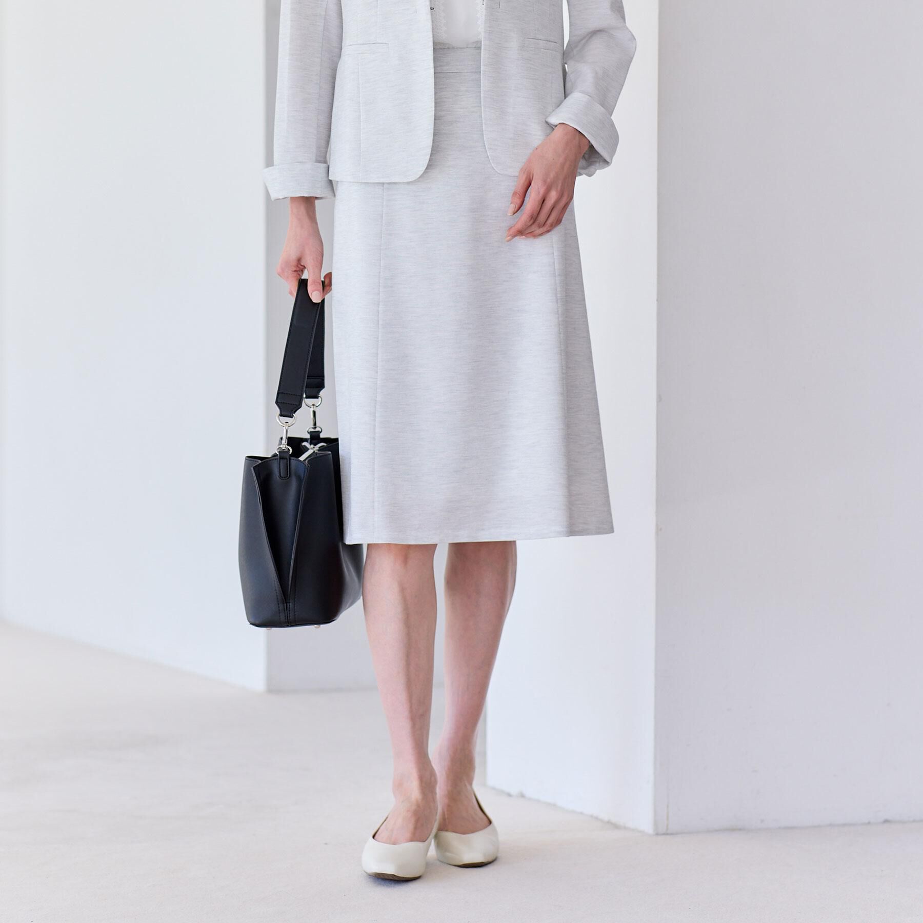 Reflect「【匠シリーズ】ソフトフレアスカート」|スカート|ライトグレー(011