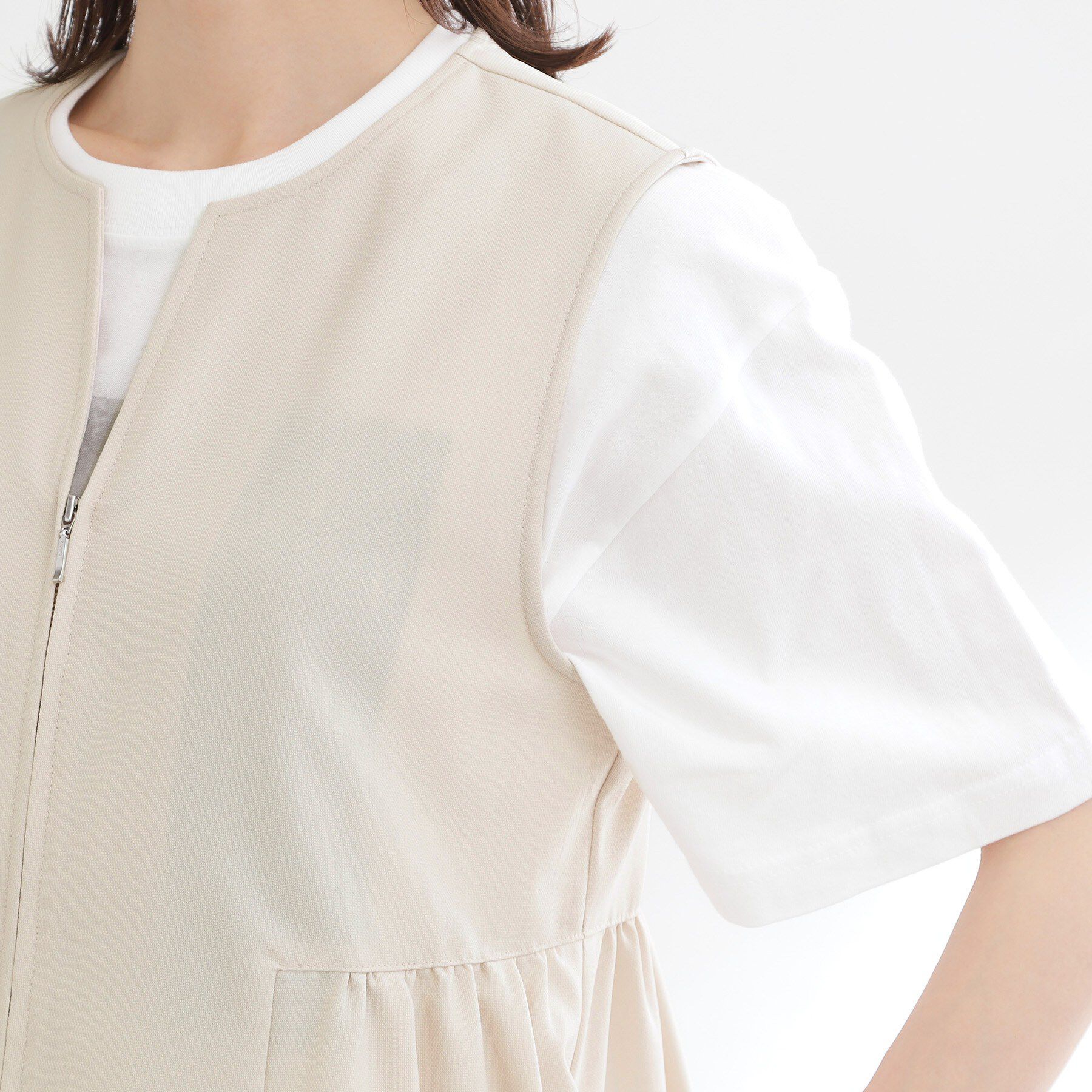 Reflect「【単品使い◎】ペプラムベスト＋リラクシーパンツセット」|スーツ|