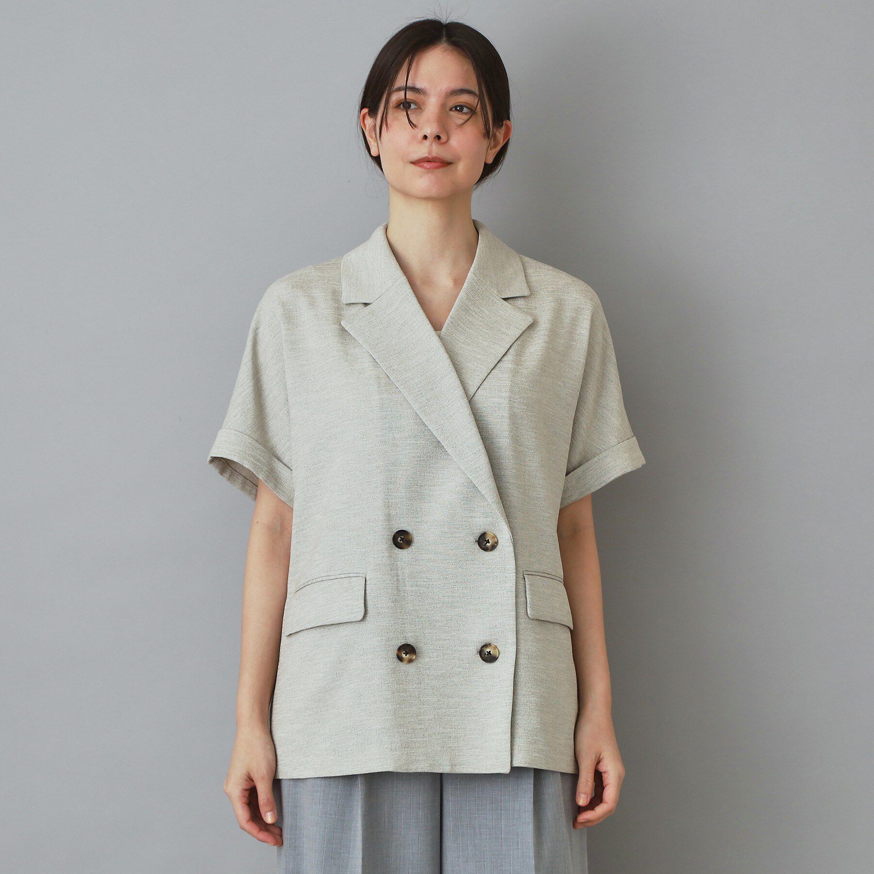 DRESSTERIOR「【UVカット/接触冷感/吸水速乾/セットアップ可】ウォッシャブル リネンライクドルマンジャケット」|テーラードジャケット|
