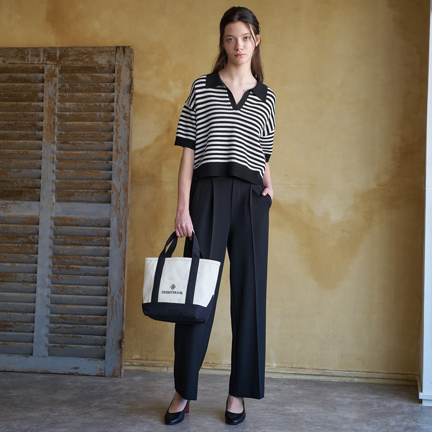 DRESSTERIOR「ウォッシャブルスキッパークロップドニット」|ニット・セーター|