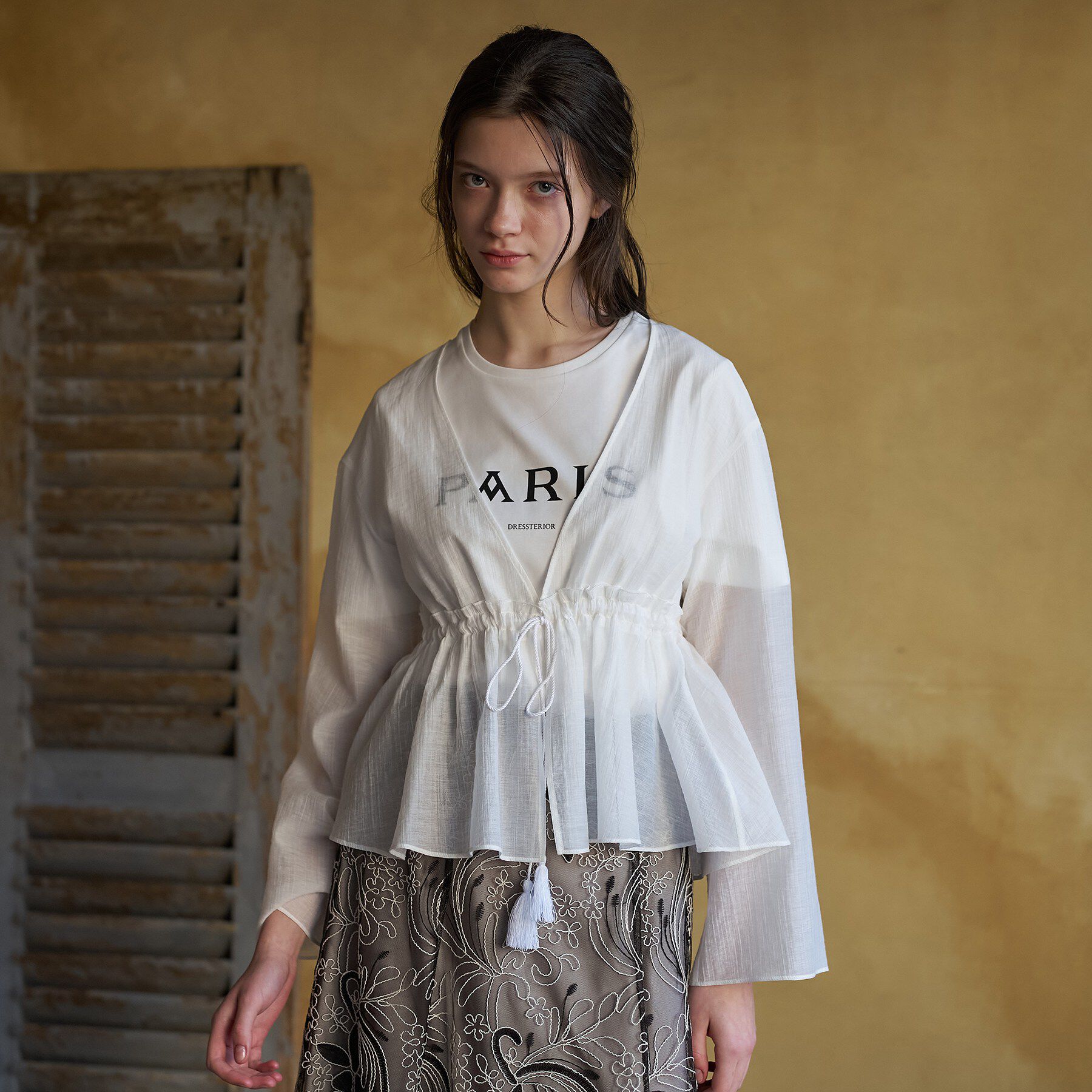 DRESSTERIOR「シアー カーディガンブラウス」|シャツ・ブラウス|