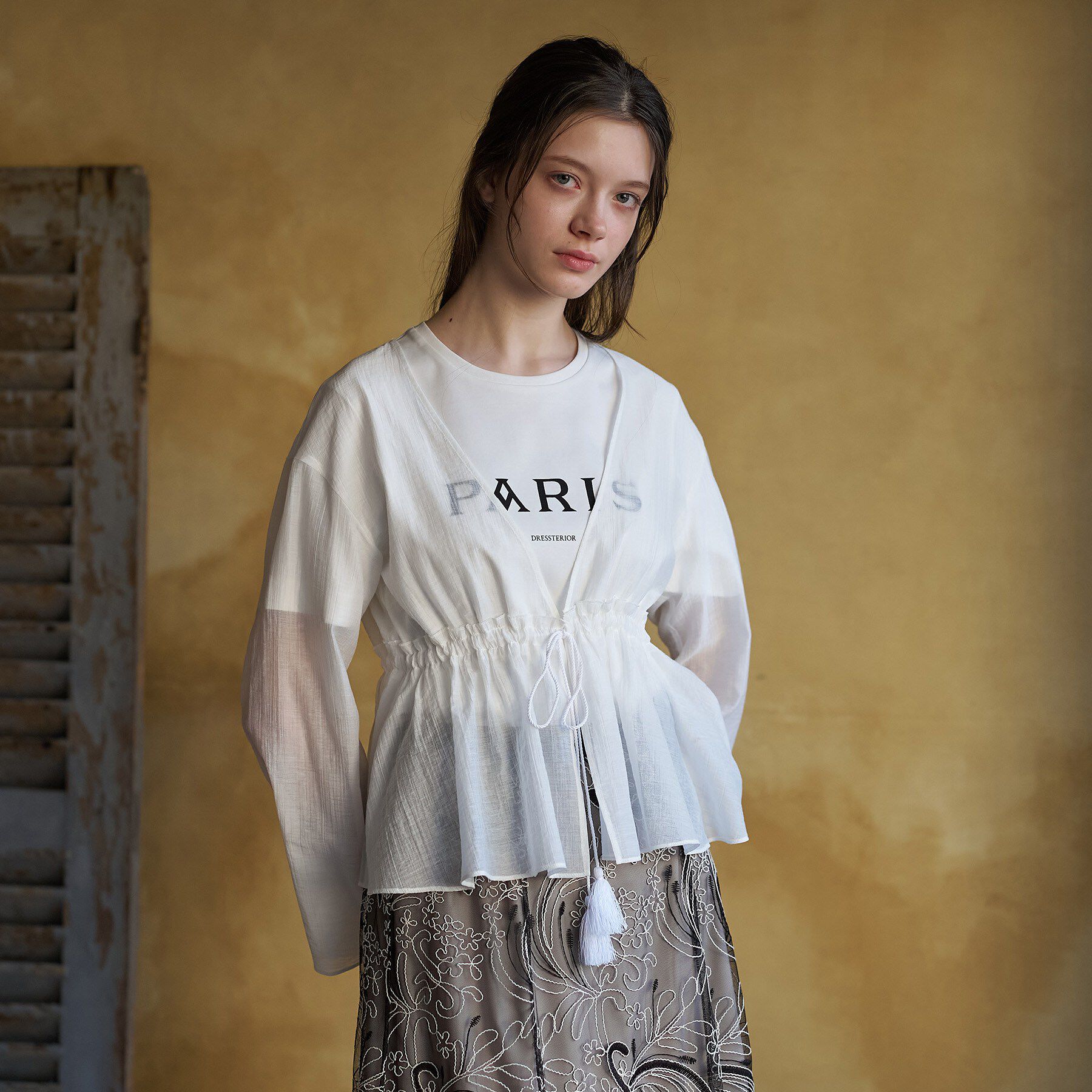 DRESSTERIOR「シアー カーディガンブラウス」|シャツ・ブラウス|