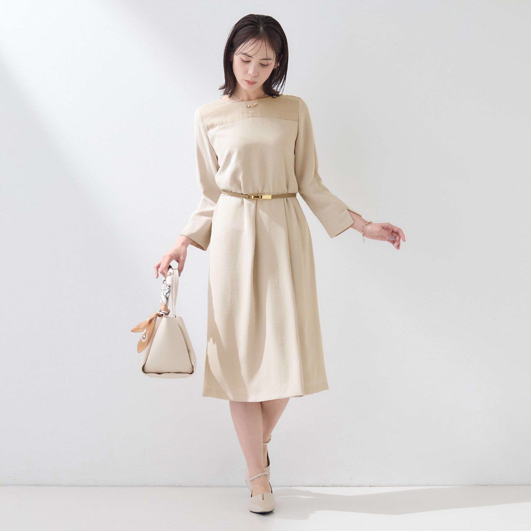 INDIVI「【洗える／SETUP可】着る日傘ヨーク切り替えワンピース」|ワンピース|