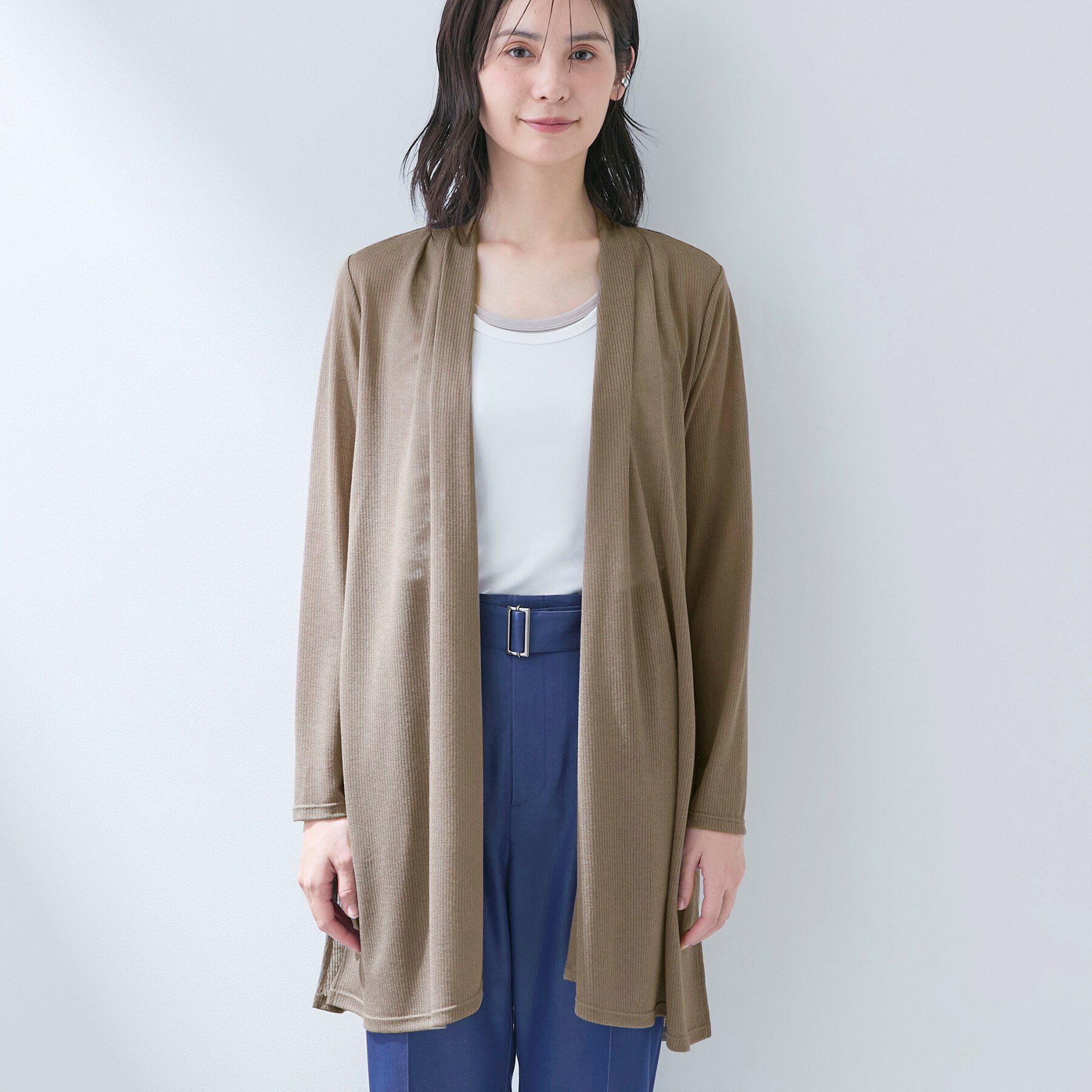 INDIVI「【洗える／アンサンブル可能】シアースストライプカーディガン」|カーディガン|