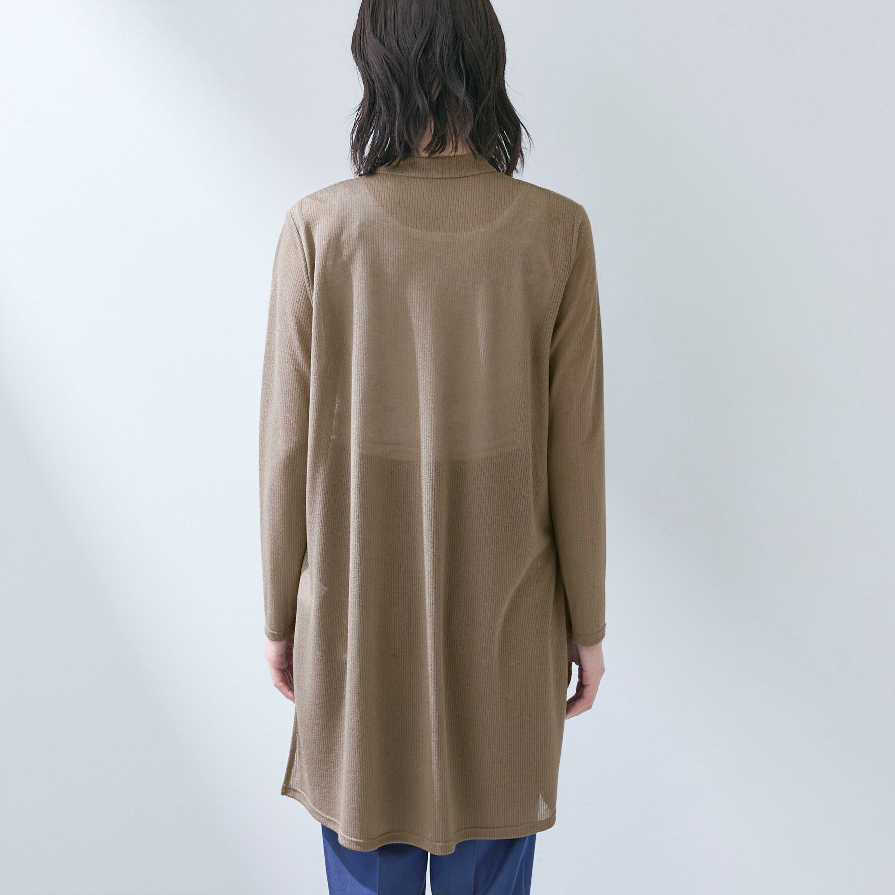 INDIVI「【洗える／アンサンブル可能】シアースストライプカーディガン」|カーディガン|