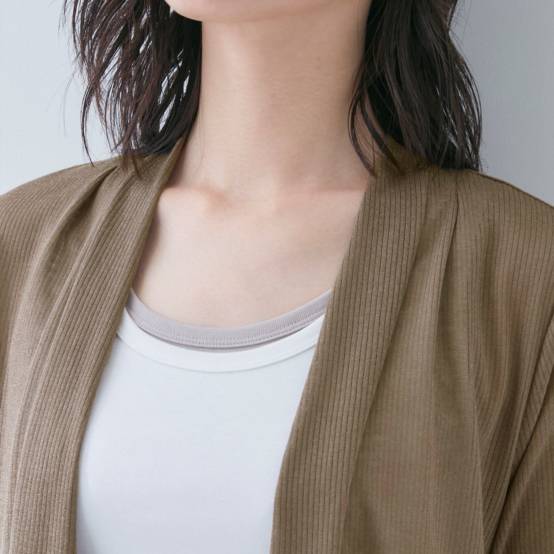 INDIVI「【洗える／アンサンブル可能】シアースストライプカーディガン」|カーディガン|