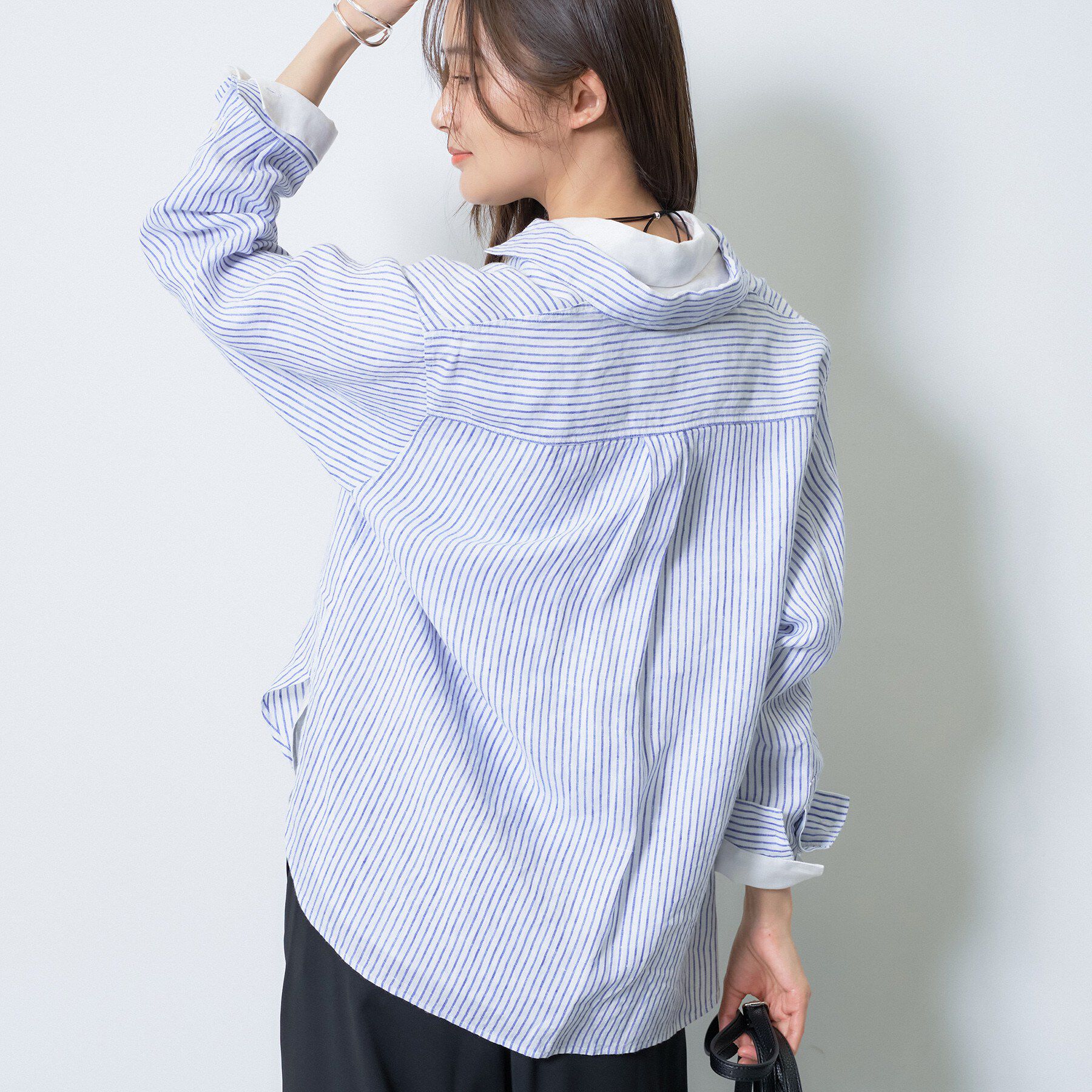 INDIVI「【接触冷感／2WAY】カシュクールリネンシャツ」|シャツ・ブラウス|