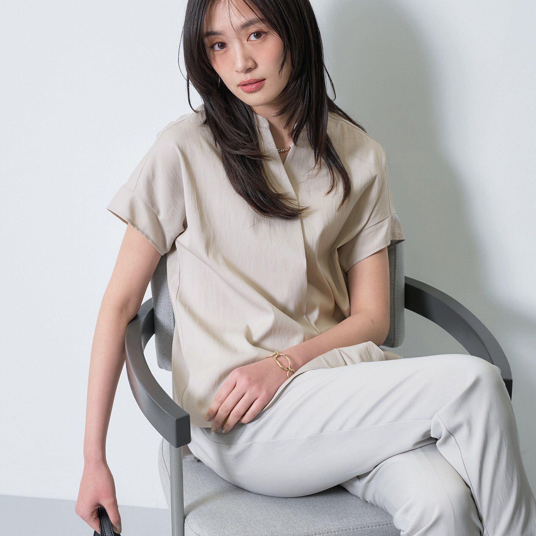 INDIVI「【洗える／SETUP可能】スキッパーブラウス」|シャツ・ブラウス|