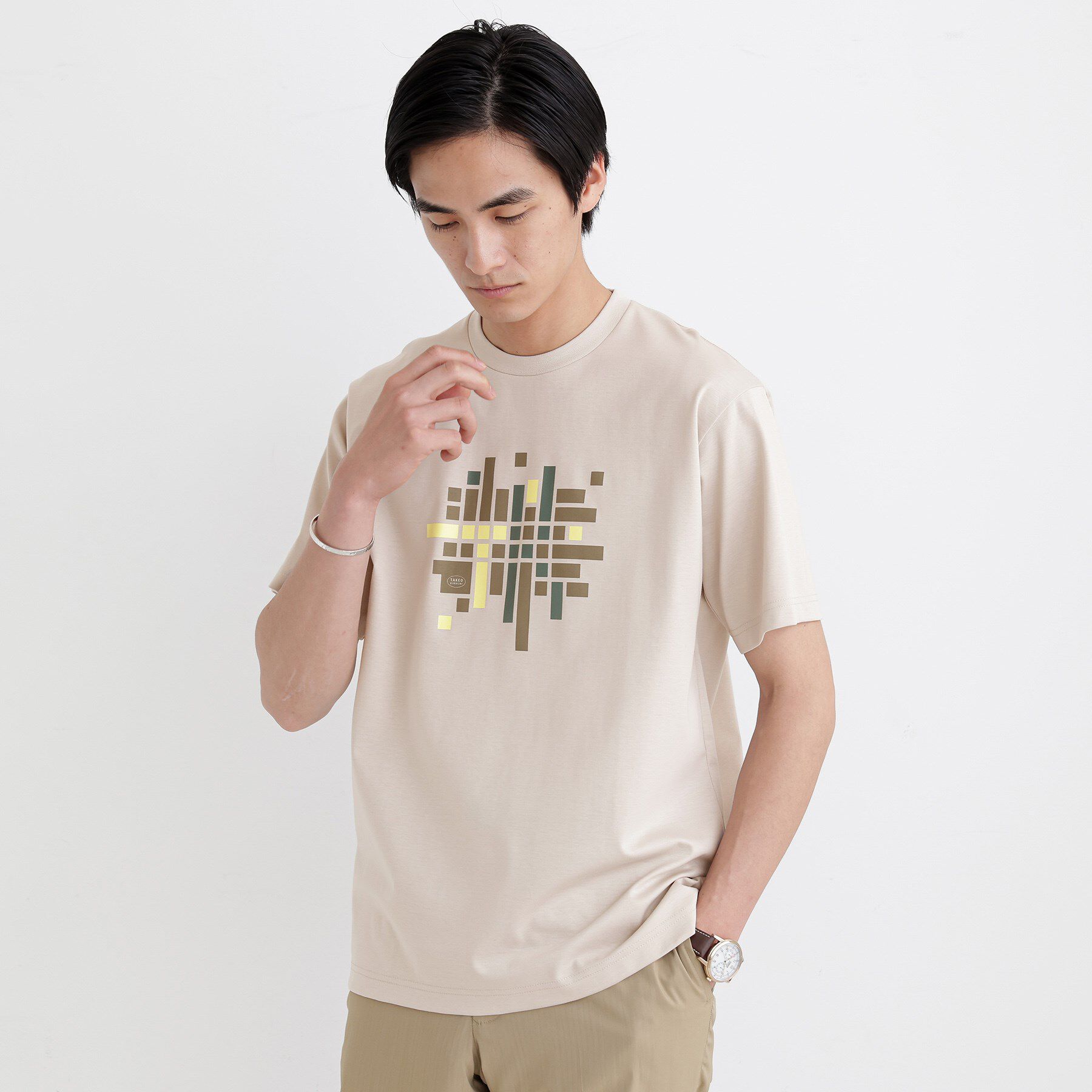TAKEO KIKUCHI「モザイクロゴ ポンチTシャツ」|Tシャツ・カットソー|