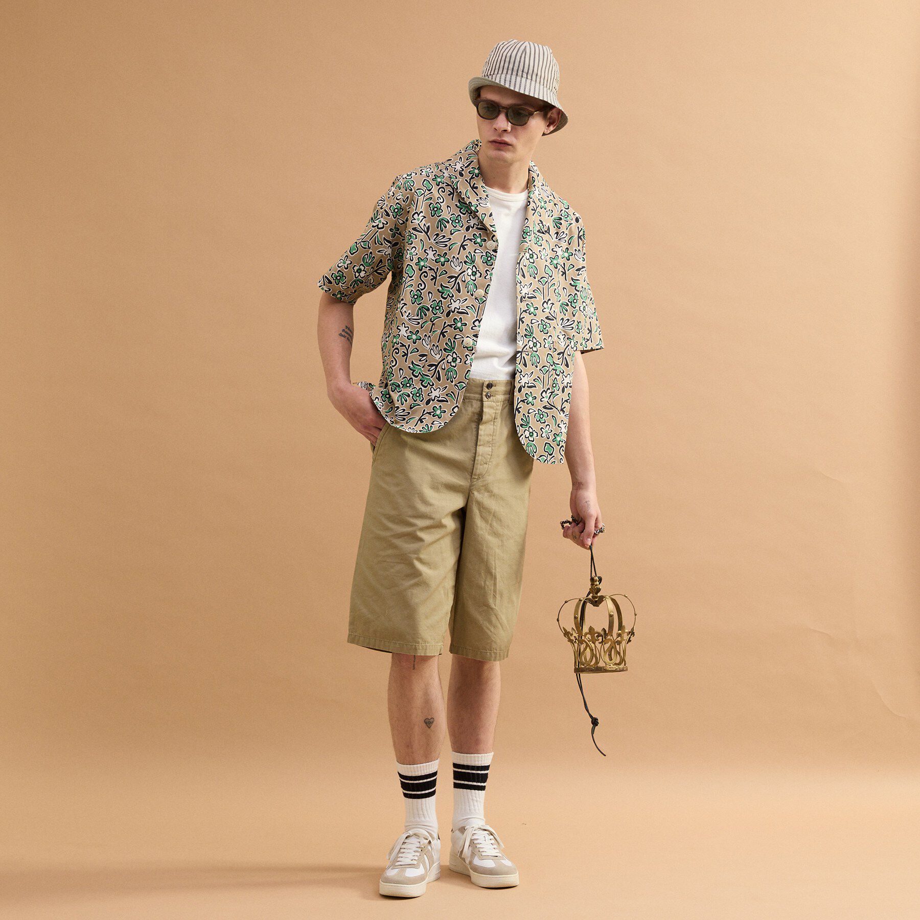 40CARATS&525「フラワープリント半袖ジャケット」|ブルゾン・スタジャン|