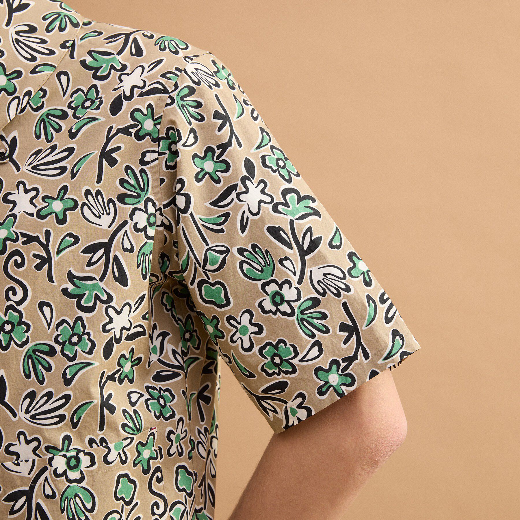 40CARATS&525「フラワープリント半袖ジャケット」|ブルゾン・スタジャン|