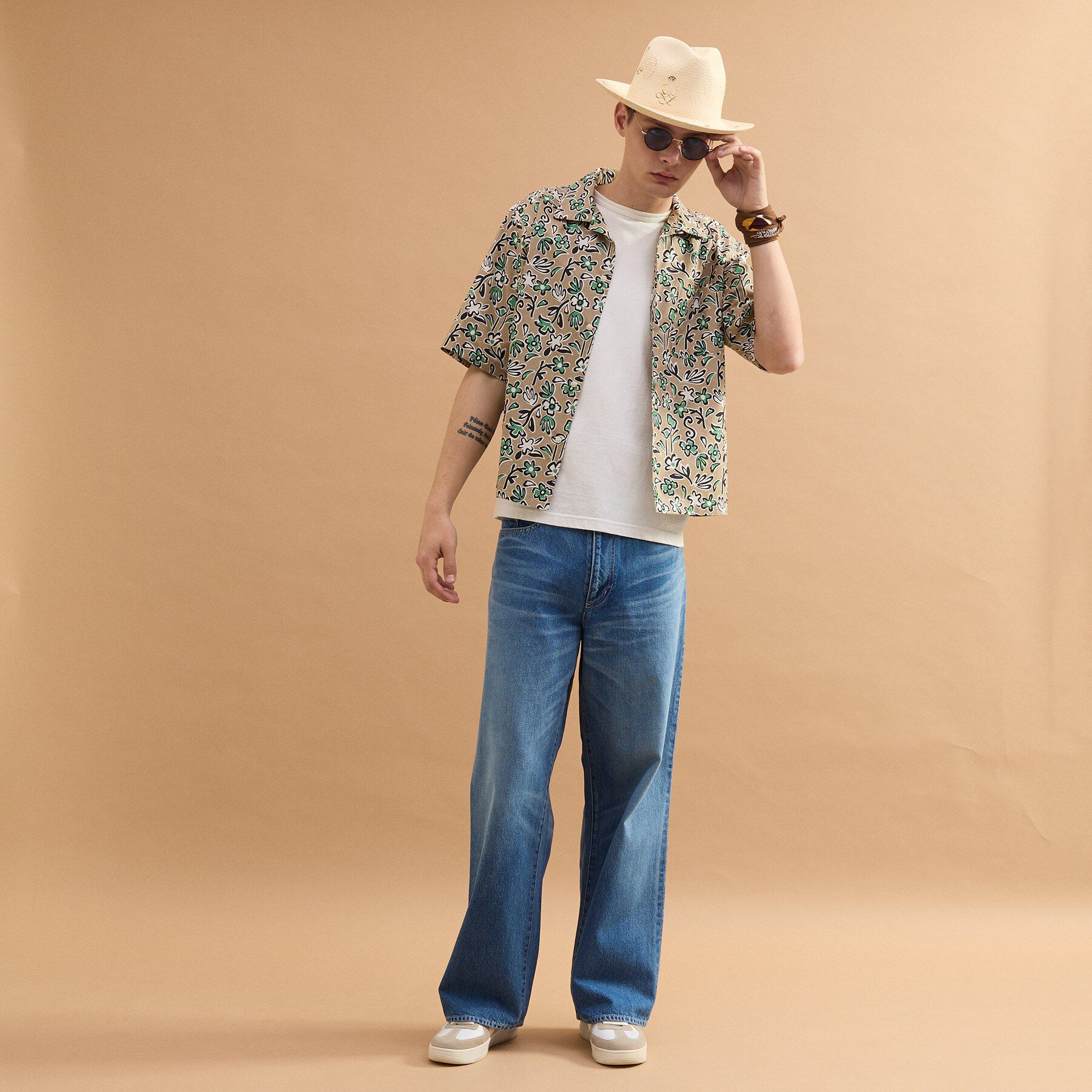 40CARATS&525「フラワープリントオープンカラー半袖シャツ」|シャツ・ブラウス|